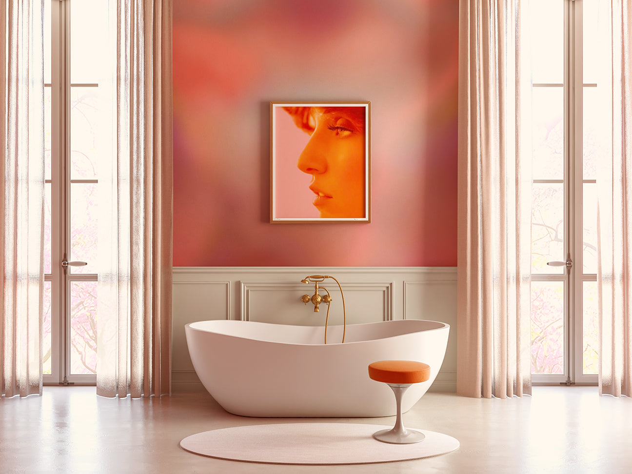 Electricity© Mural Wallpaper in Groovy Pink