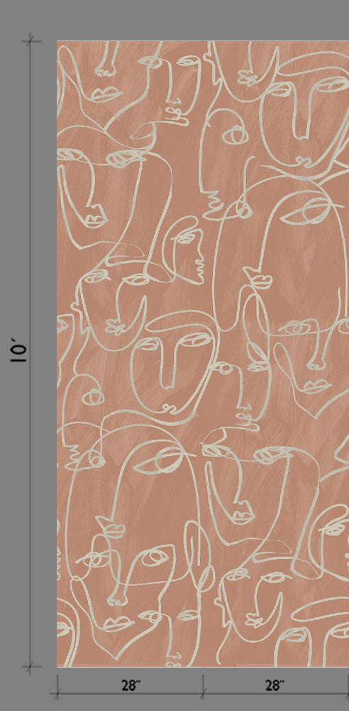 Femme© Wallpaper in Terracotta