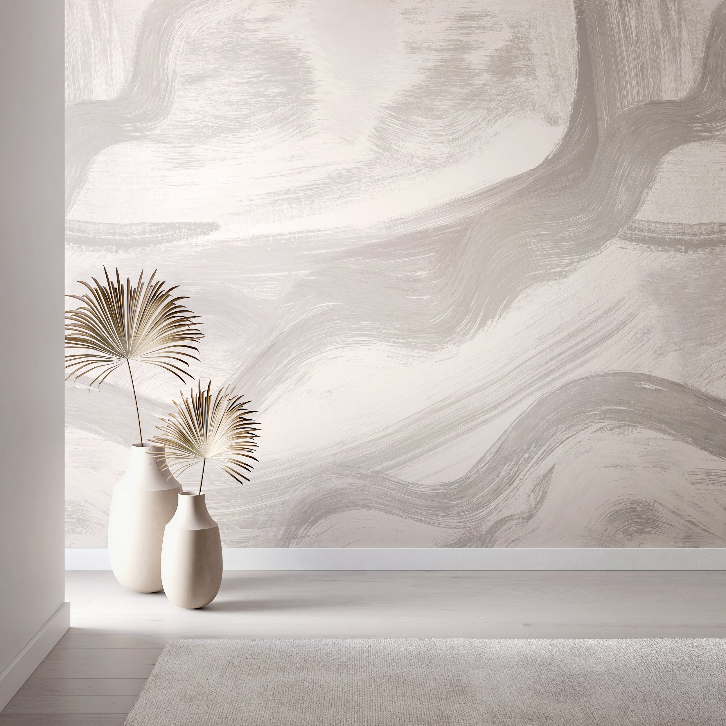 Modern Art© Mural Wallpaper in Grey