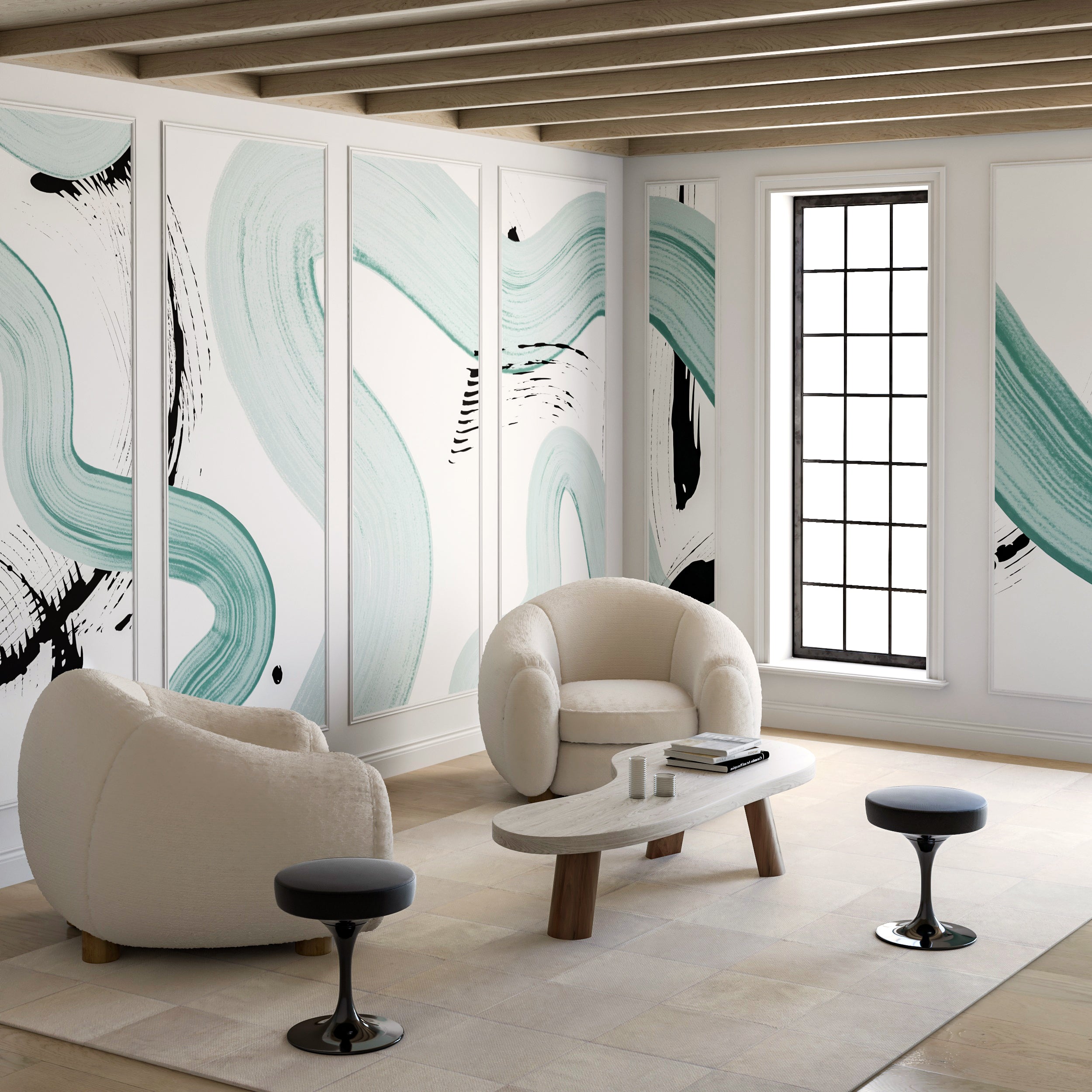 Untamed© Mural Wallpaper in Teal