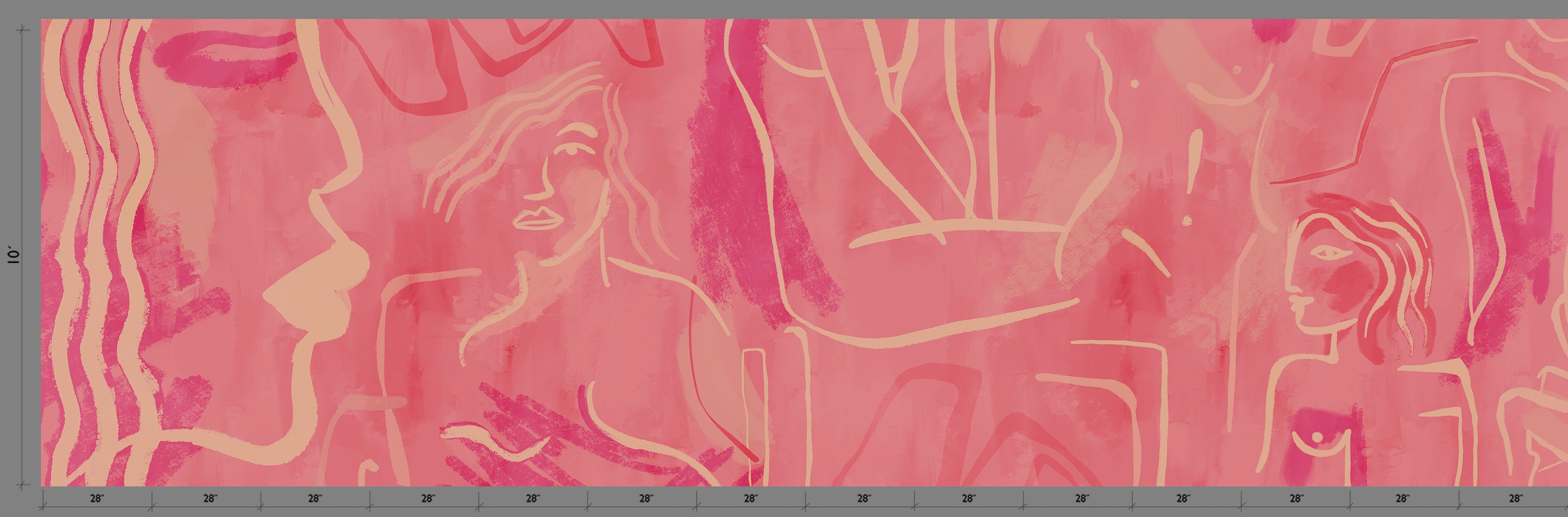 Famke© Mural Wallpaper in Fuchsia