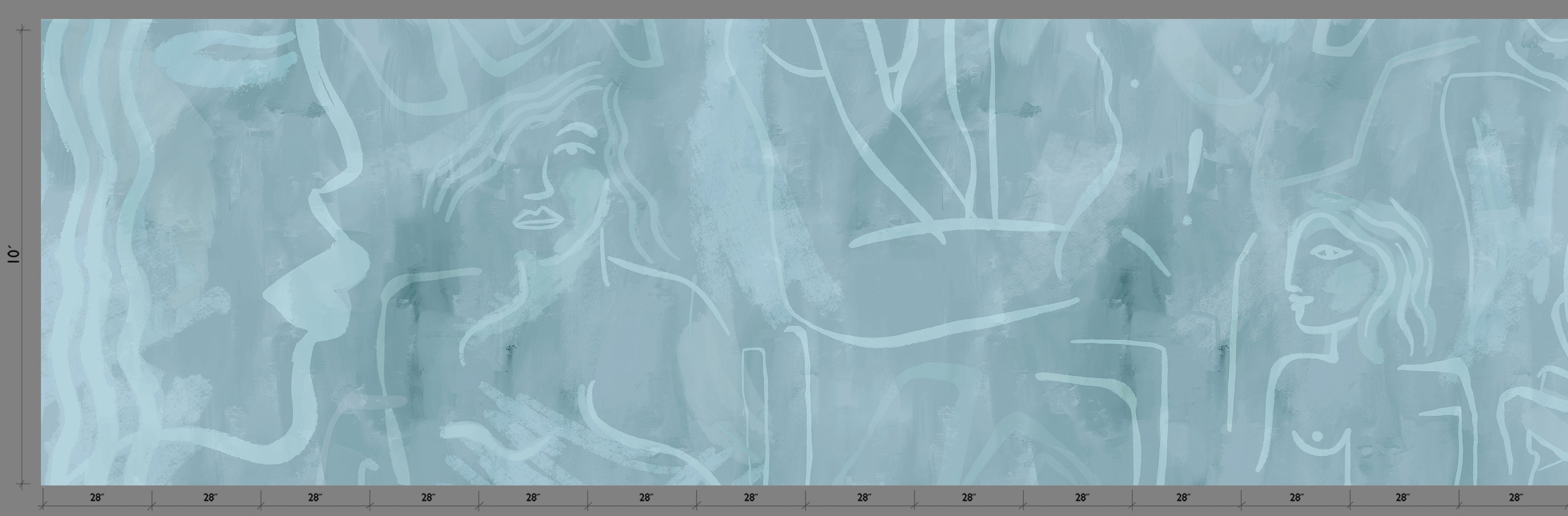 Famke© Mural Wallpaper in Lapis Blue