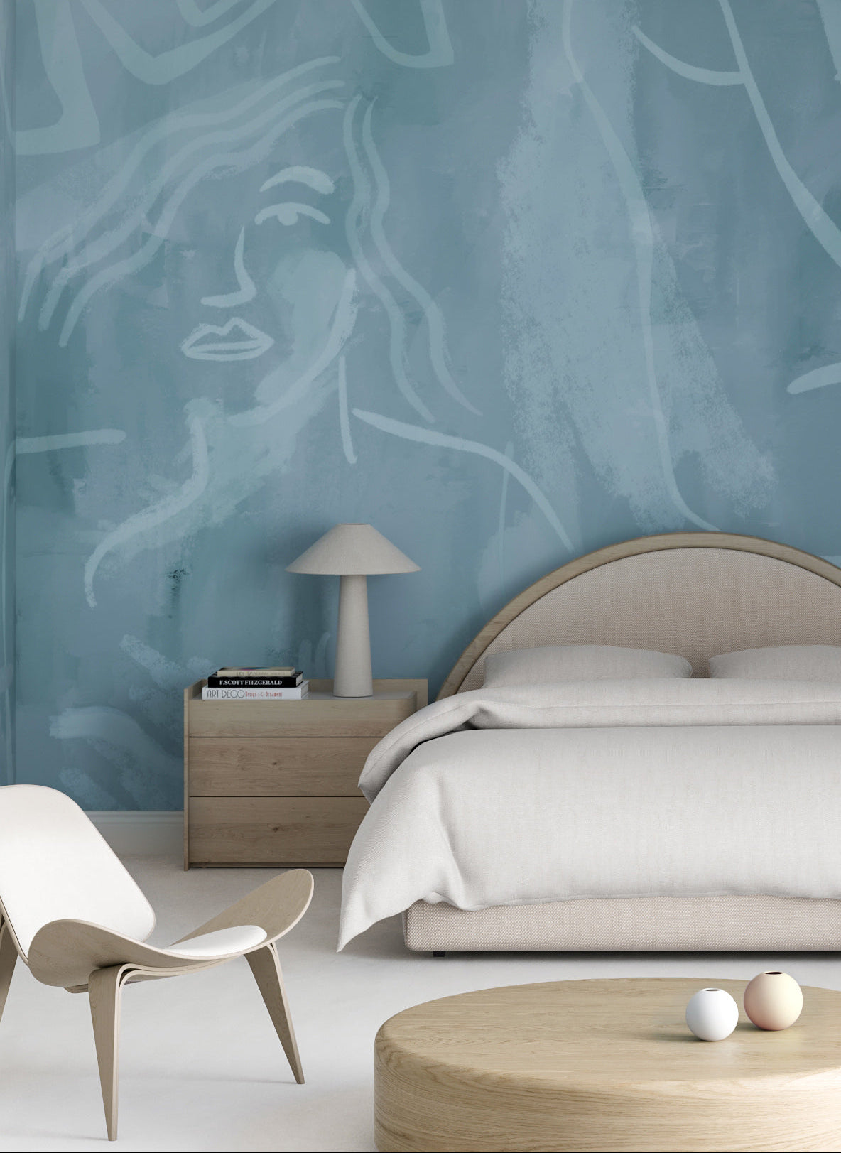Famke© Mural Wallpaper in Lapis Blue