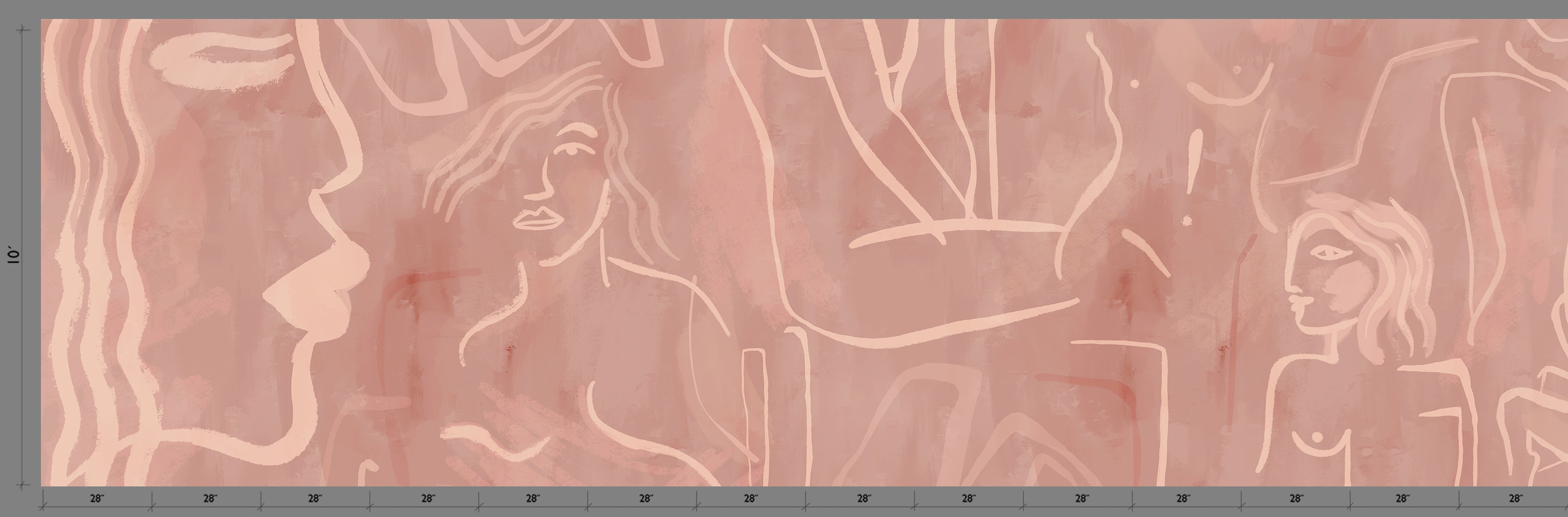 Famke© Mural Wallpaper in Mauve