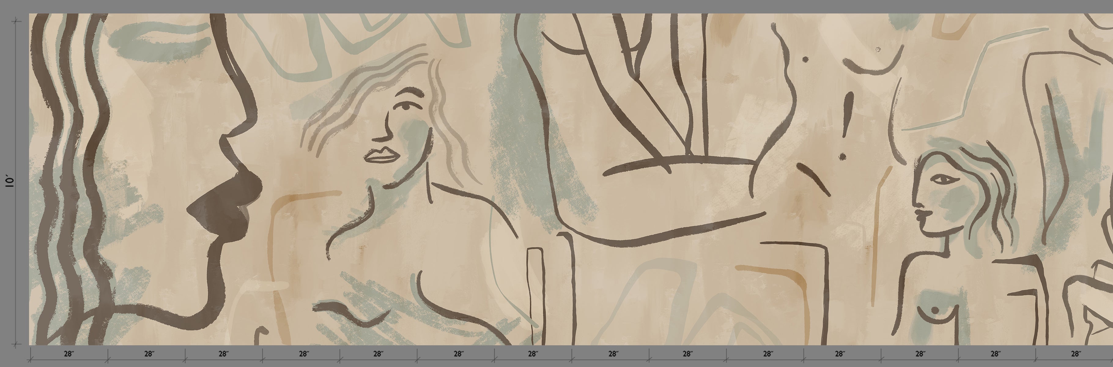 Famke© Mural Wallpaper in Reef