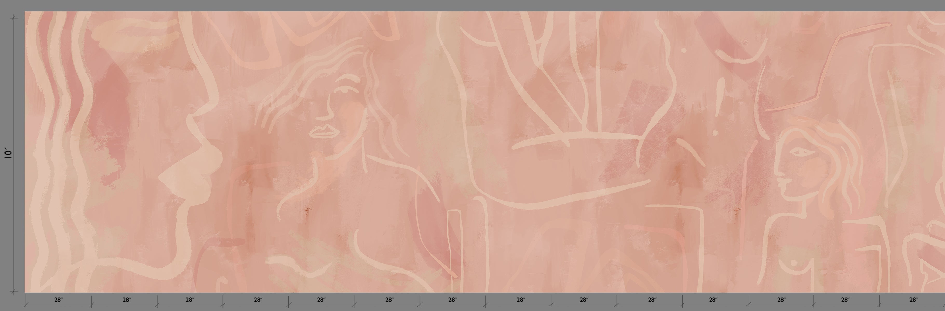 Famke© Mural Wallpaper in Rose Pink