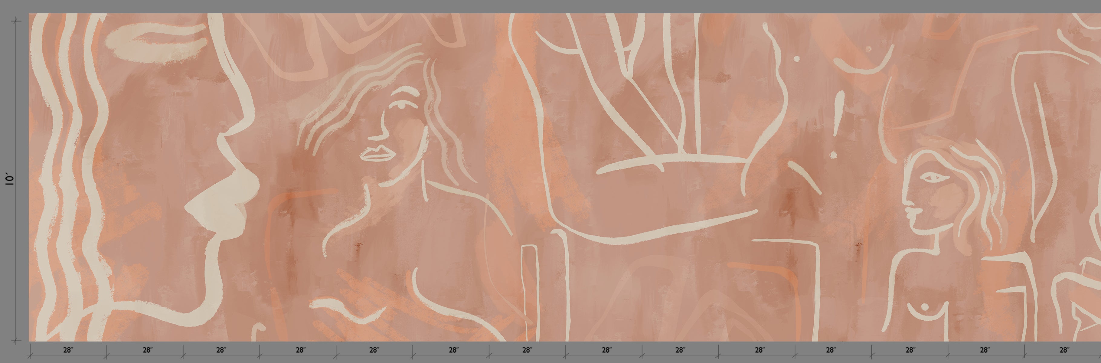 Famke© Mural Wallpaper in Terracotta