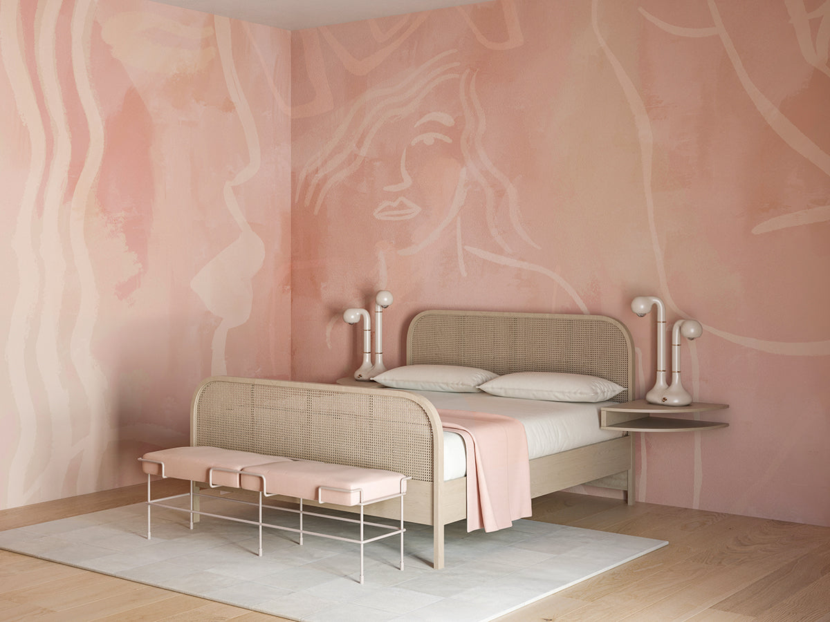 Famke© Mural Wallpaper in Rose Pink