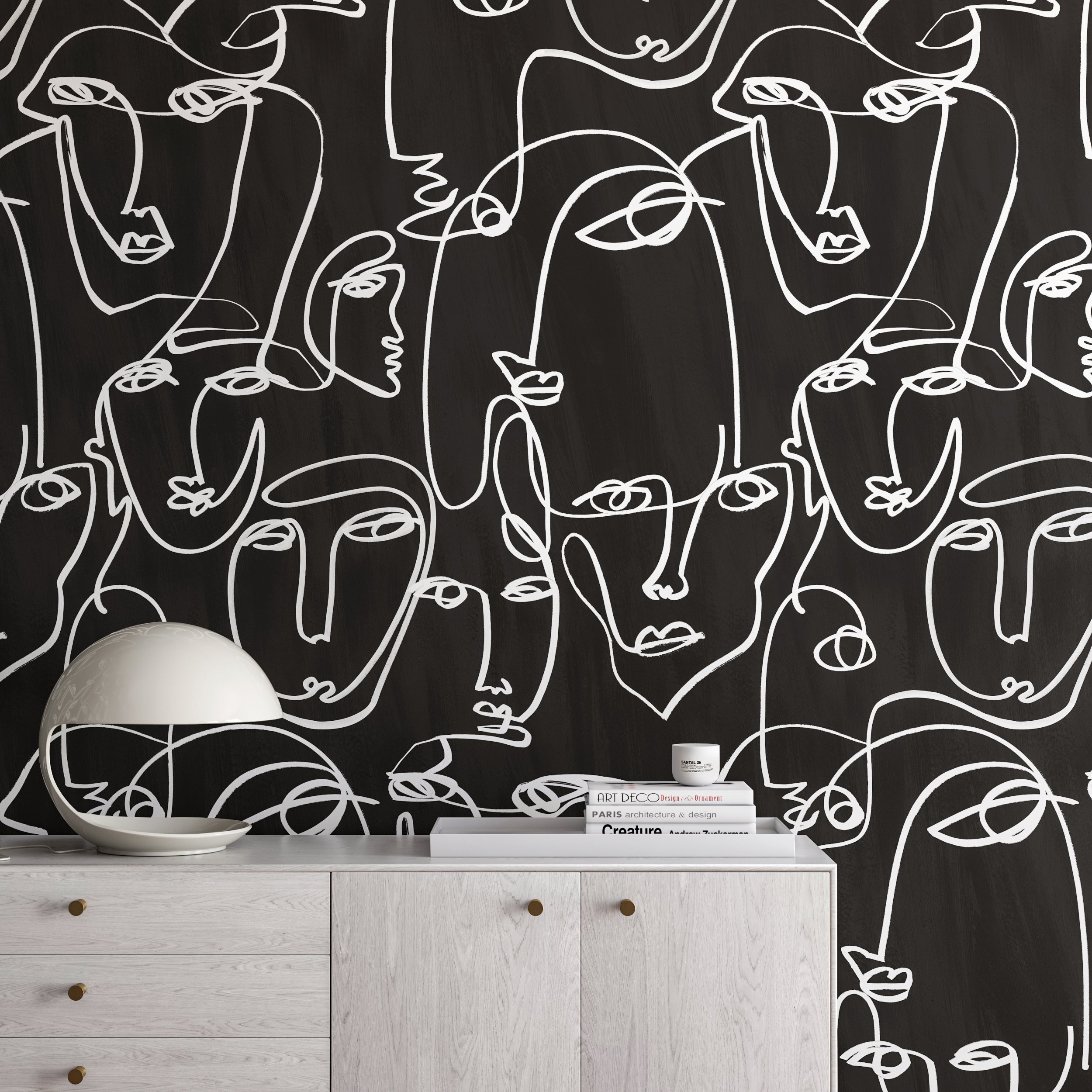 Femme© Wallpaper in Charcoal Black