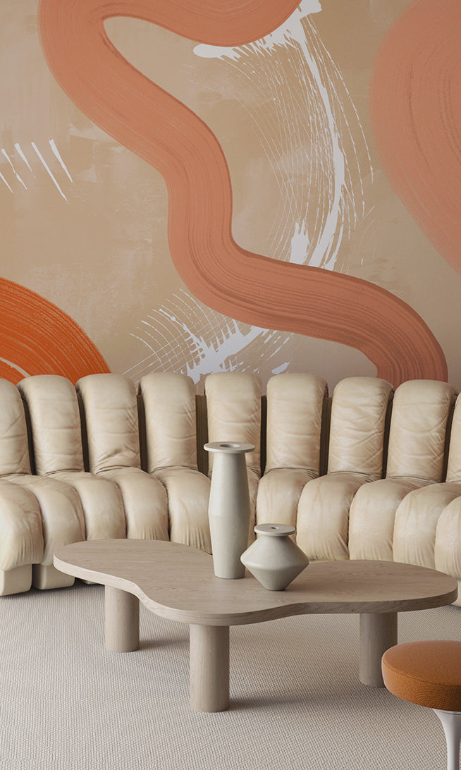 Untamed© Mural Wallpaper in Tangerine