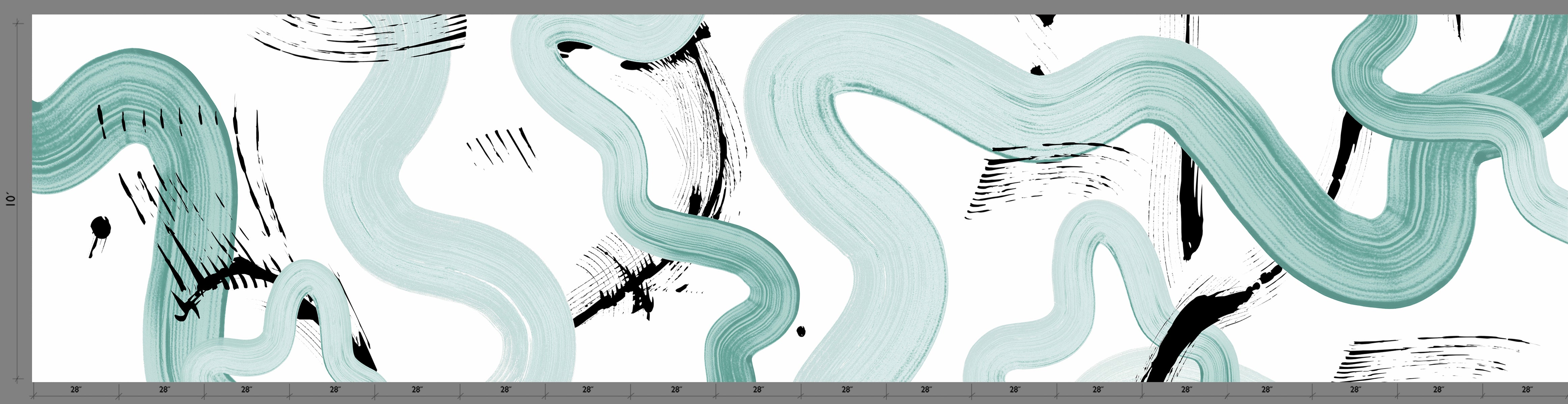 Untamed© Mural Wallpaper in Teal