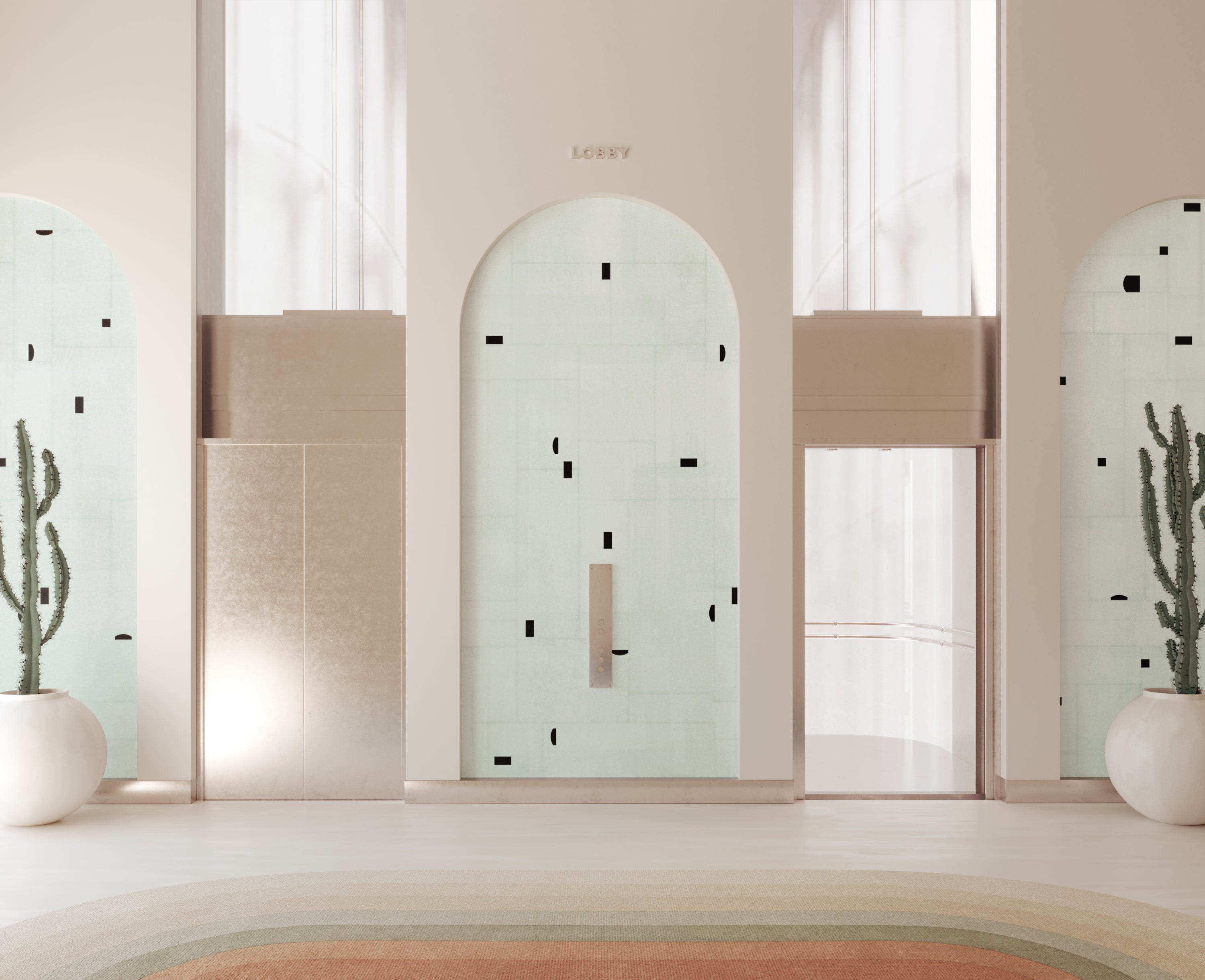 Geometrico© Wallpaper in Blue + Black