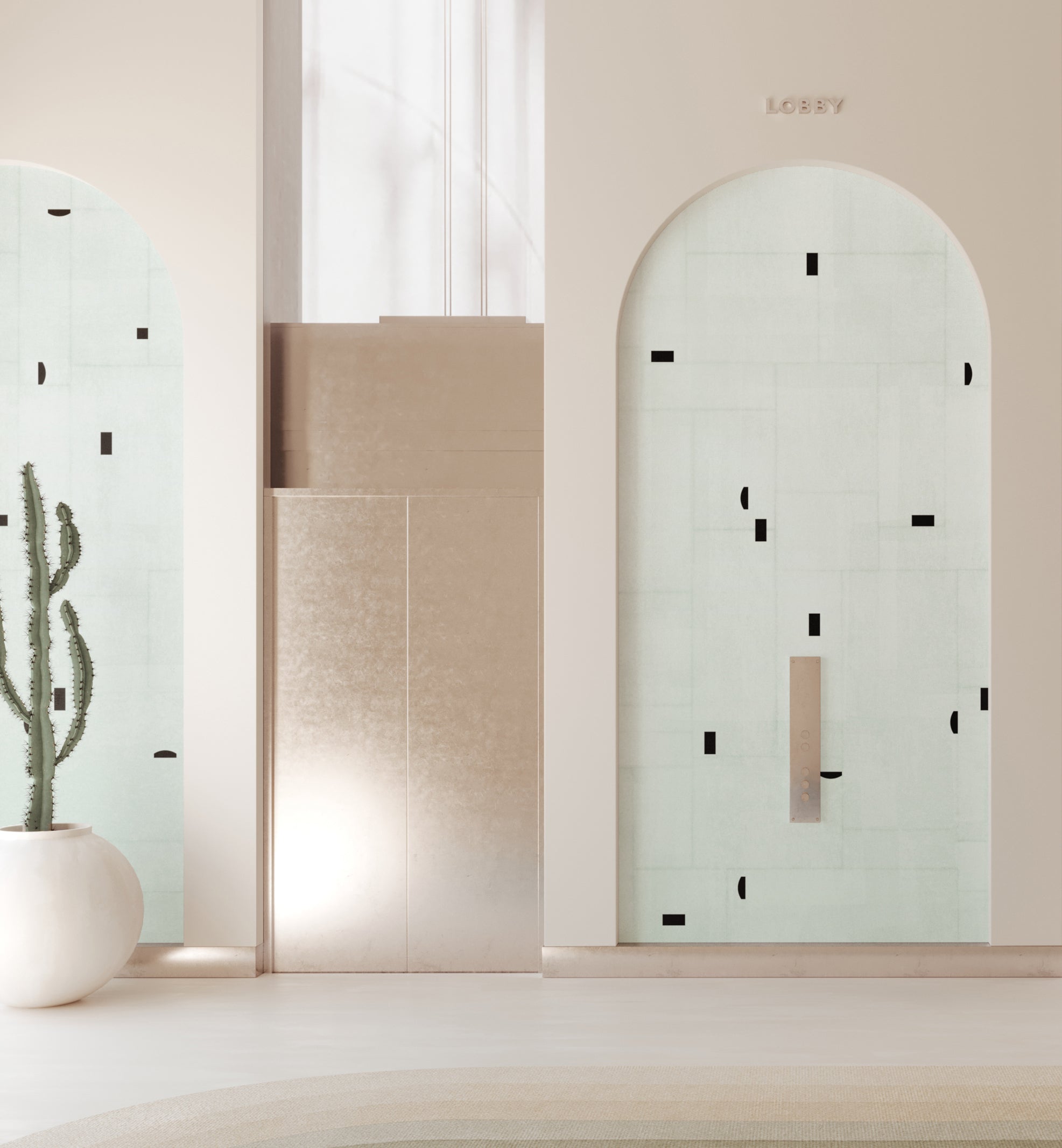 Geometrico© Wallpaper in Blue + Black