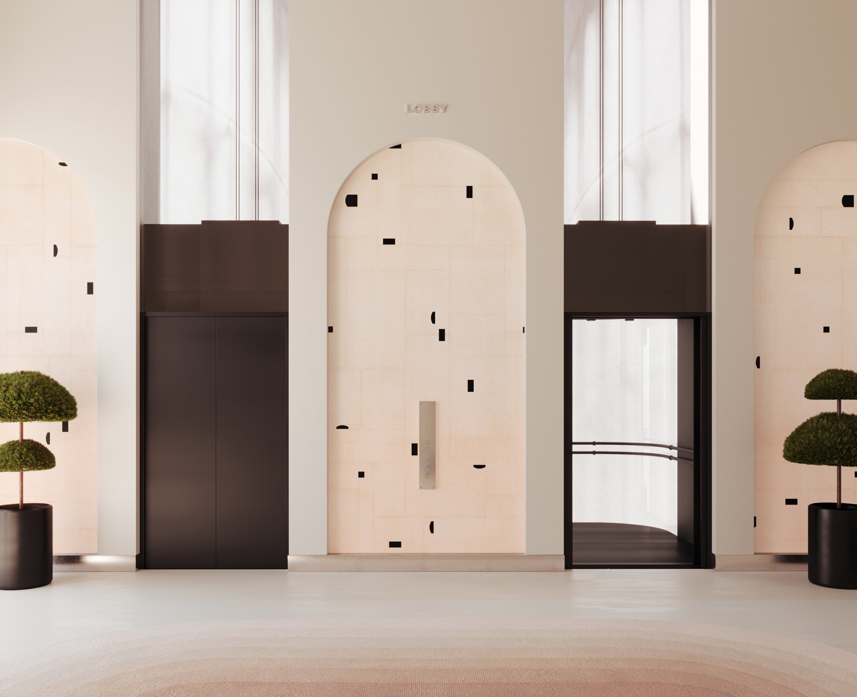 Geometrico© Wallpaper in Blush + Black