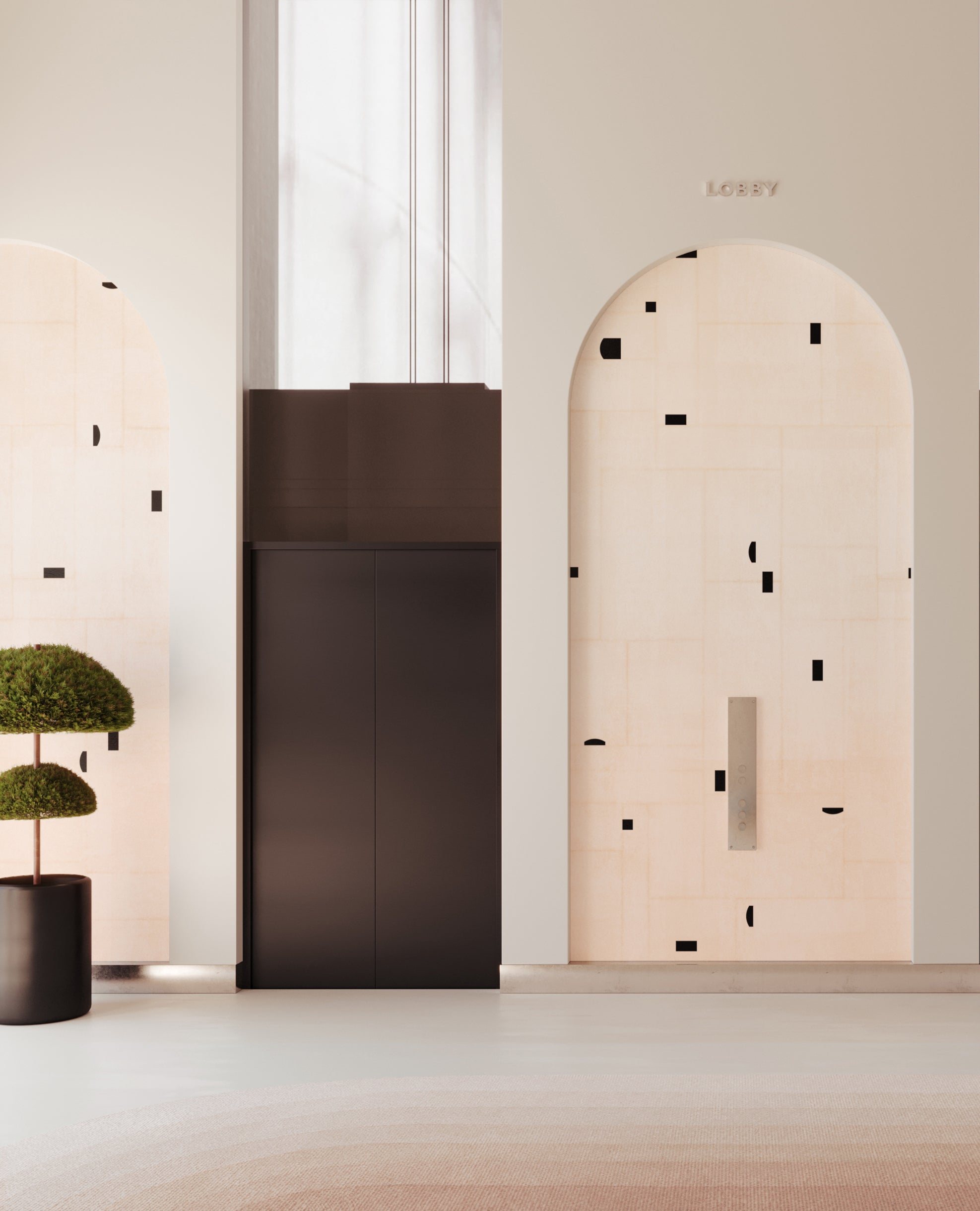 Geometrico© Wallpaper in Blush + Black