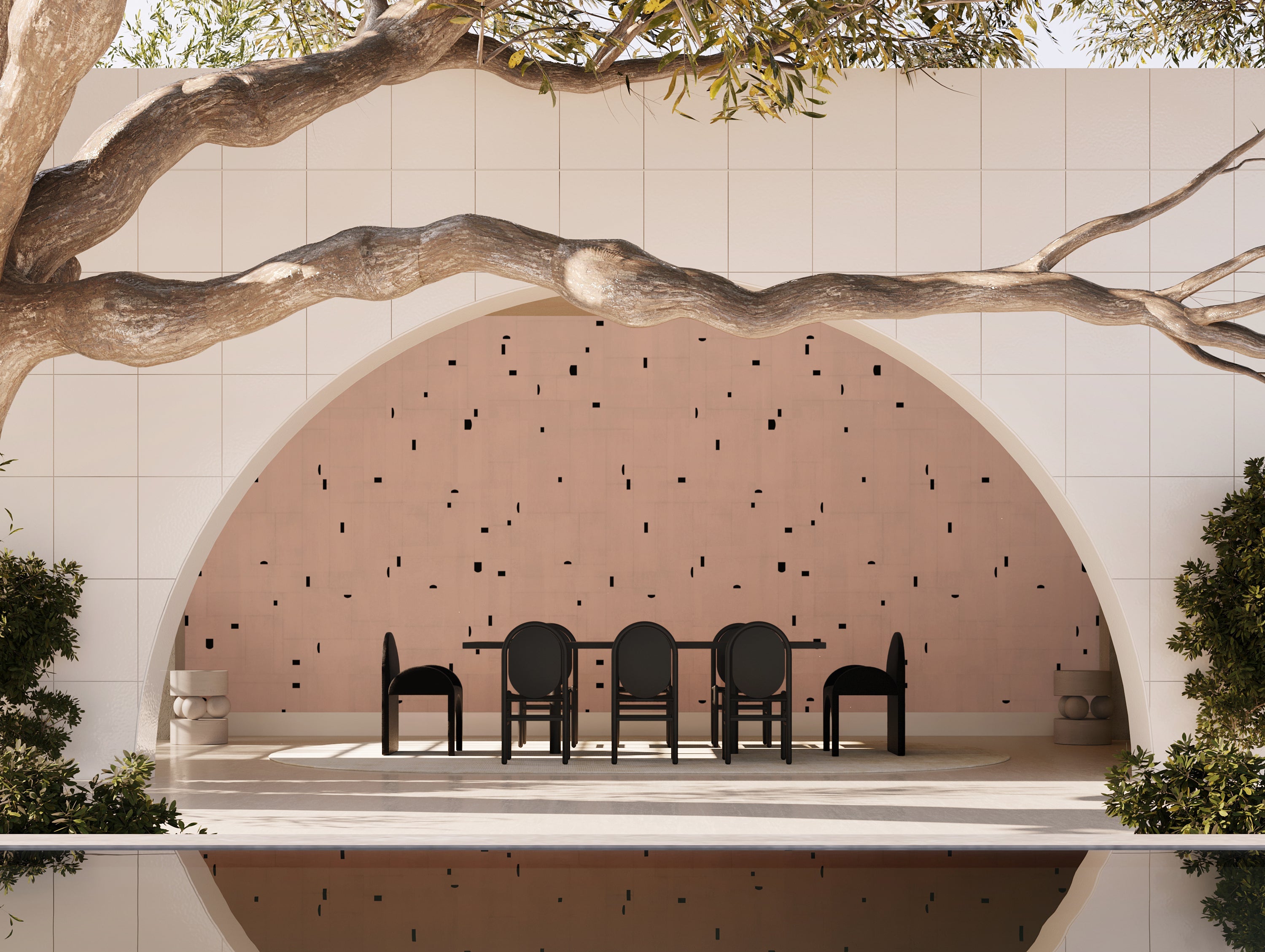 Geometrico© Wallpaper in Ferris + Black