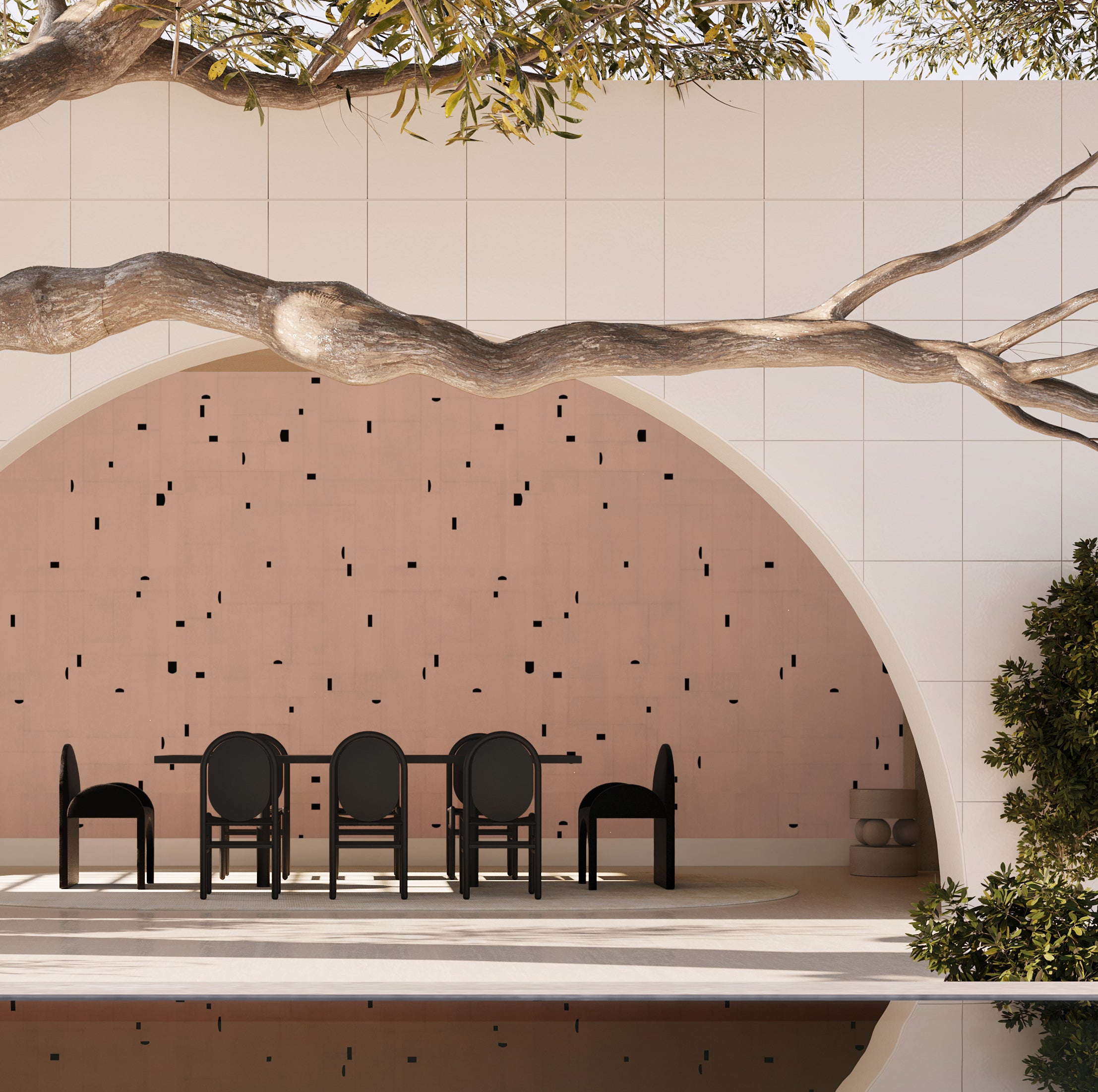 Geometrico© Wallpaper in Ferris + Black