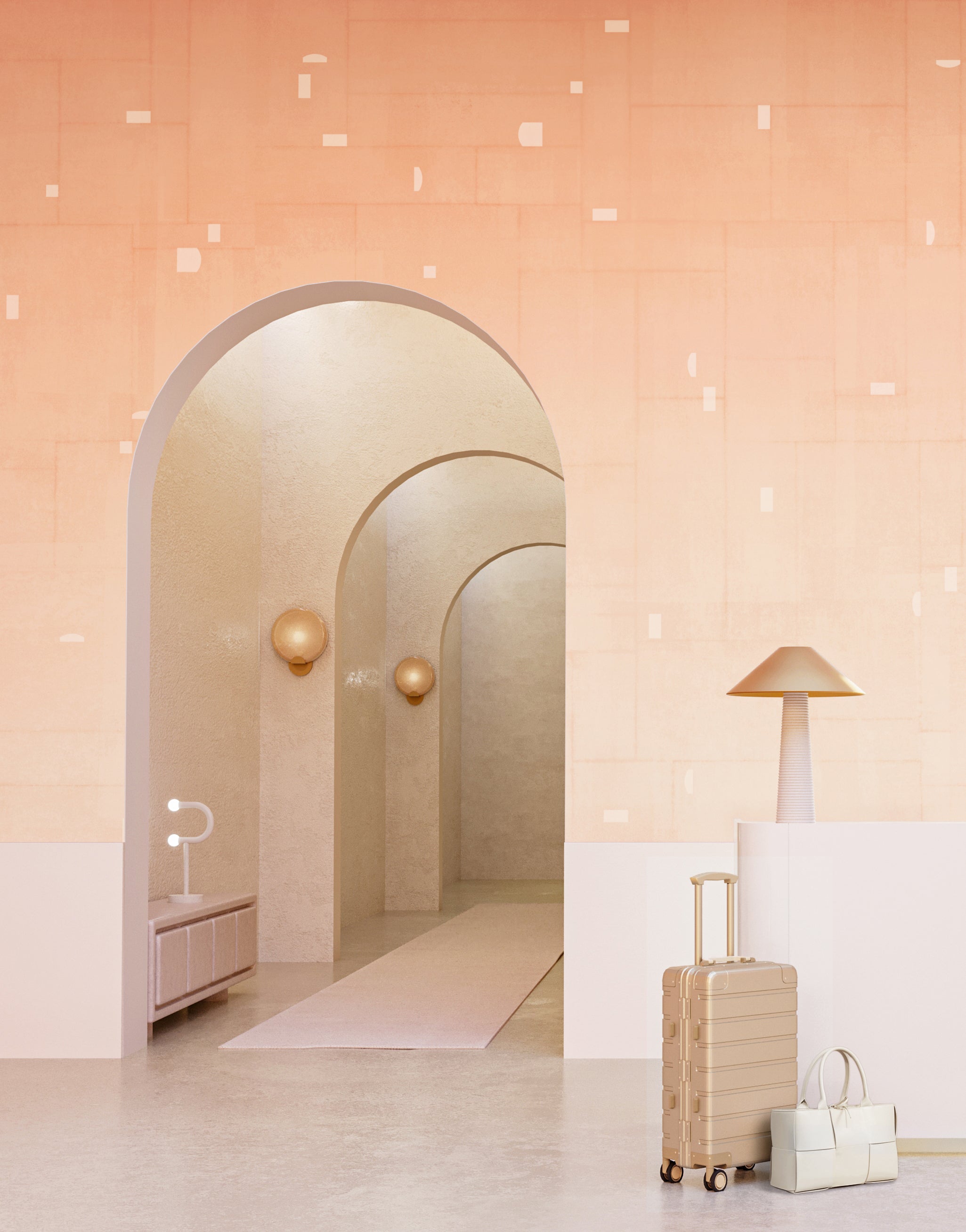 Geometrico© Wallpaper in Peachy