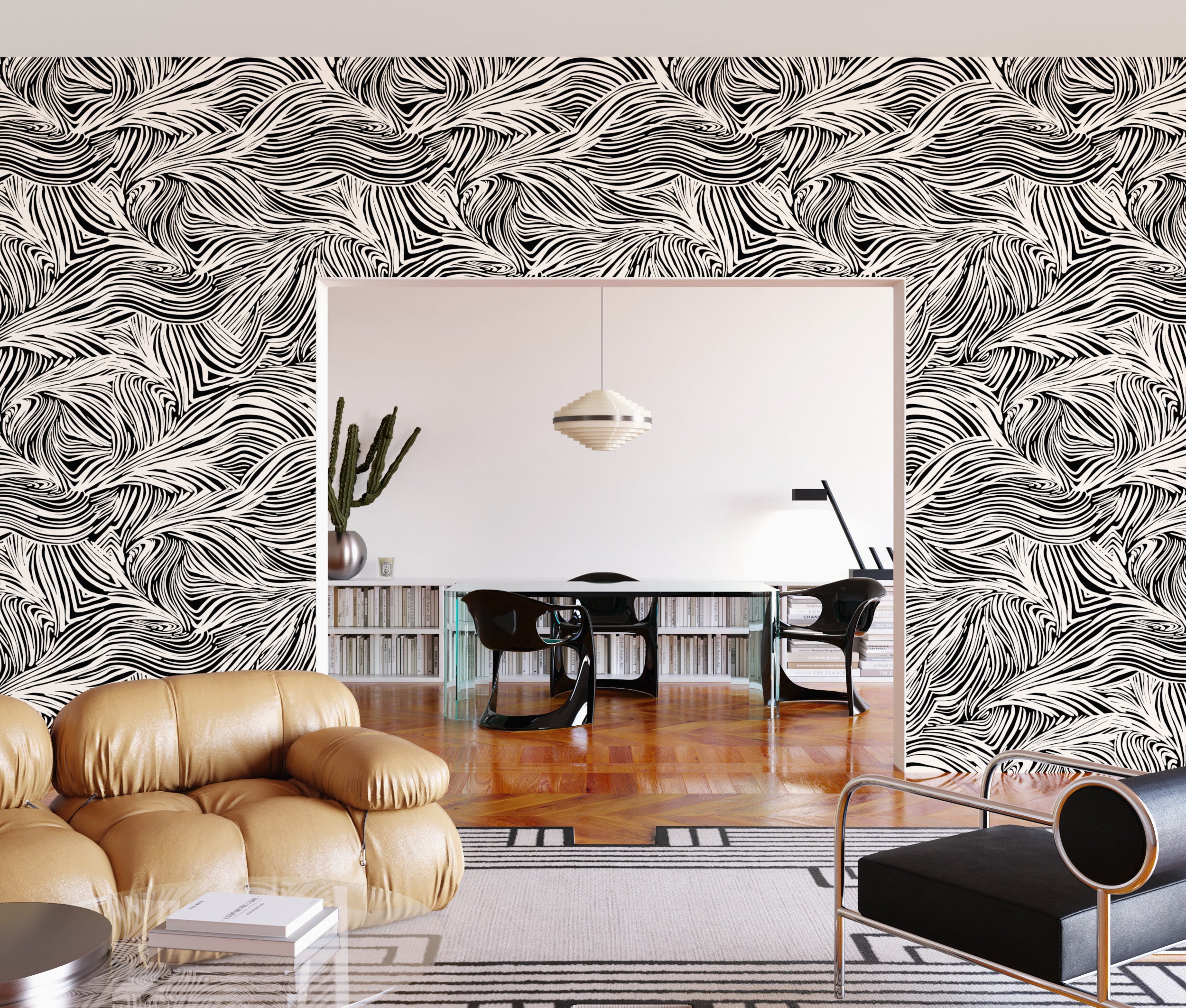 Hay Bale© Wallpaper in Black + Cremé