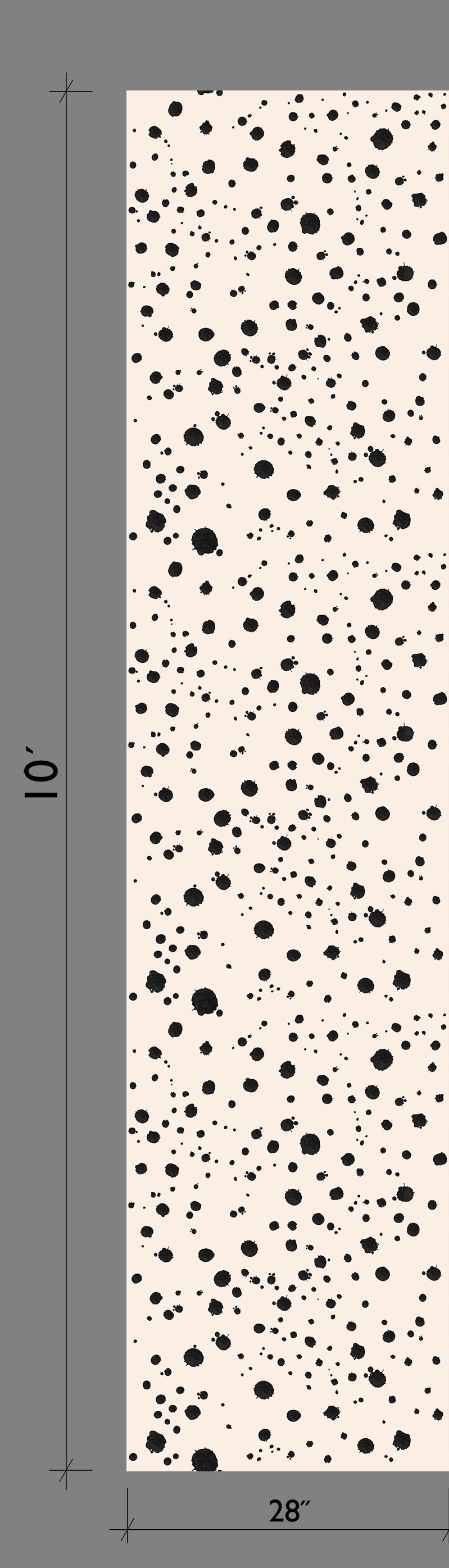 Ink Drop© Wallpaper in Black + Cremé