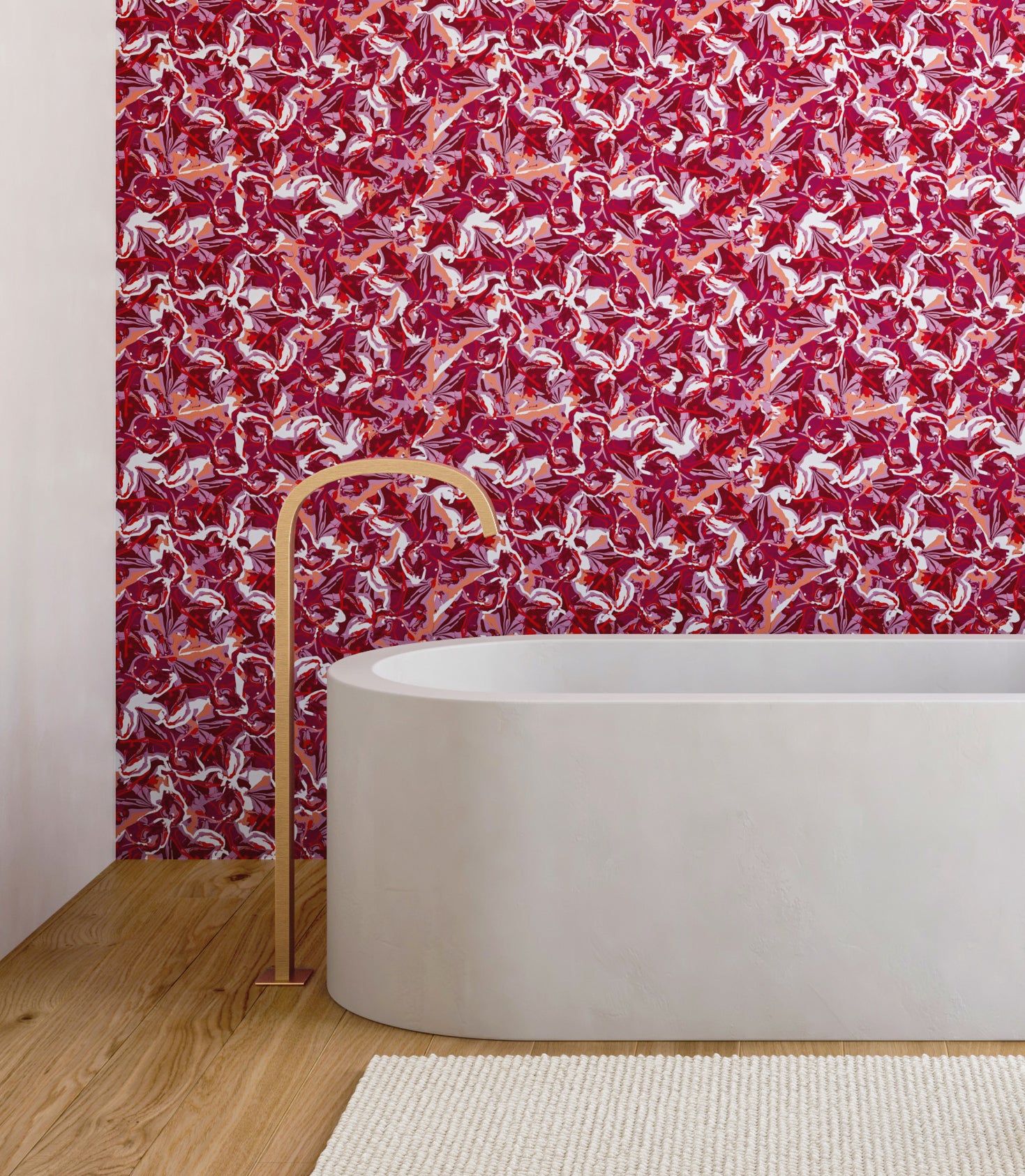 Iris© Wallpaper in Berry