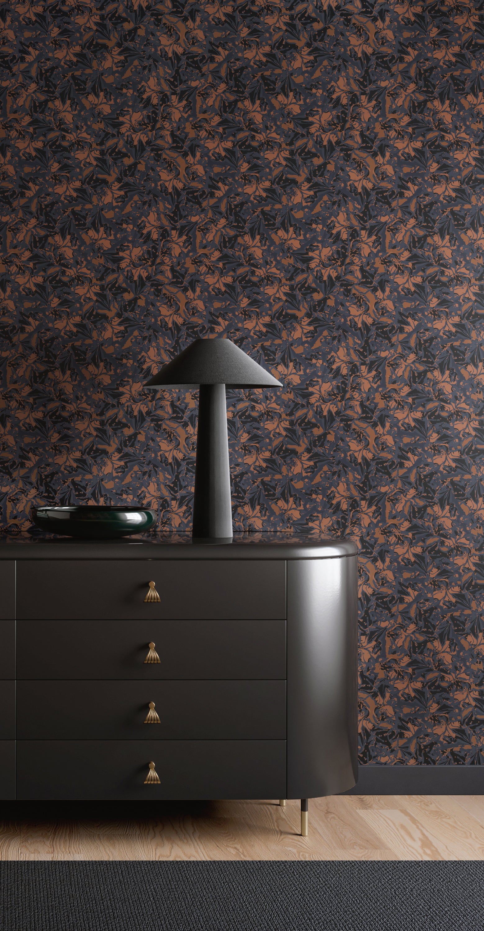 Iris© Wallpaper in Caviar