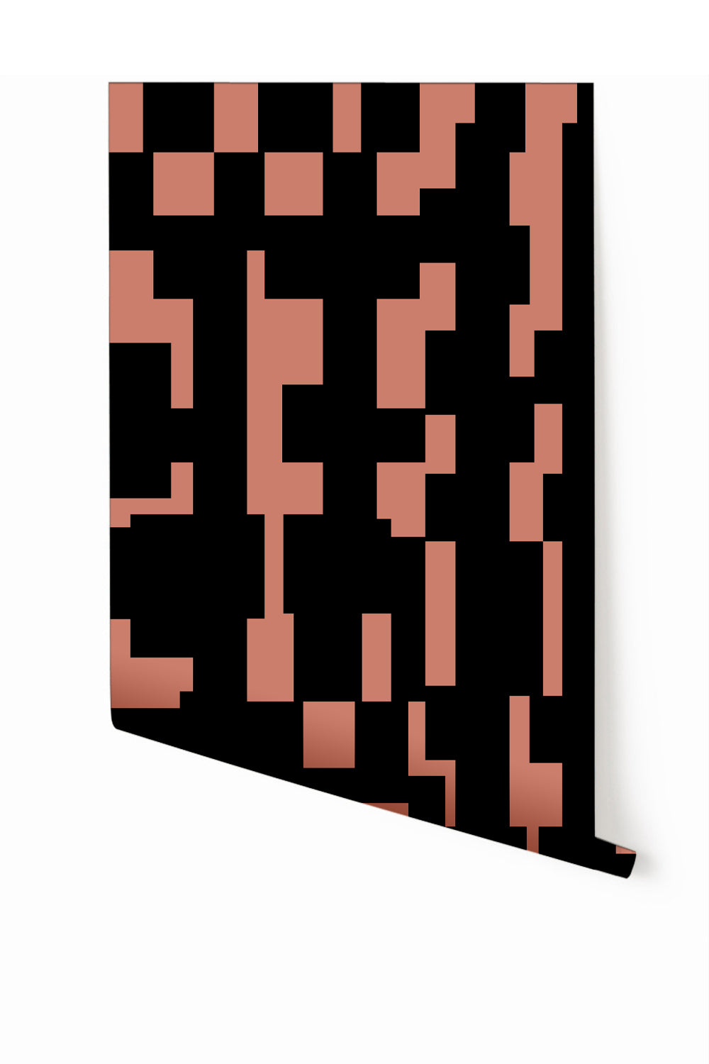 Mainframe© Wallpaper in Strawberry Kiss + Black