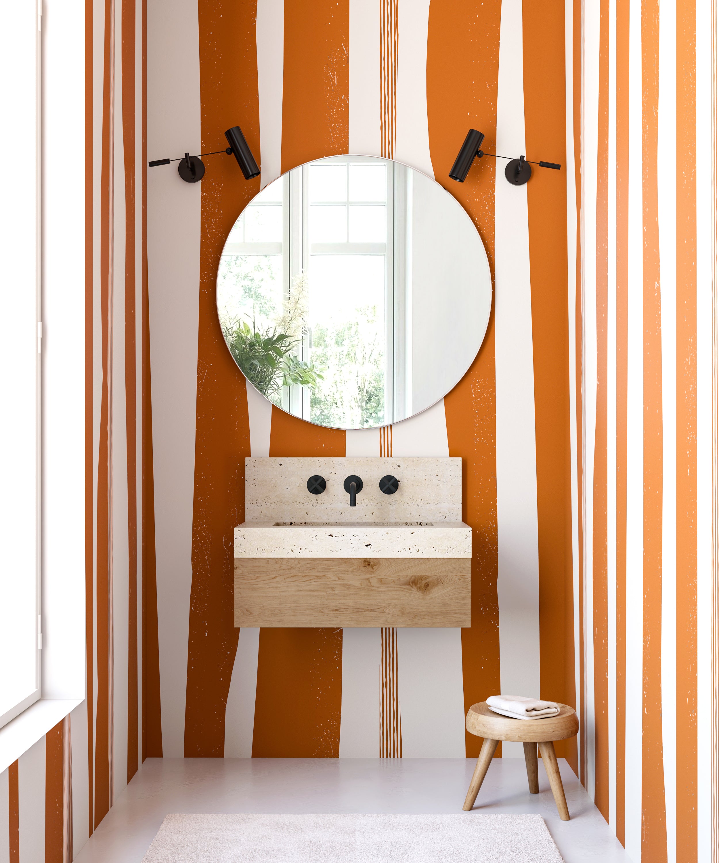 Longitude© Mural Wallpaper in Clay