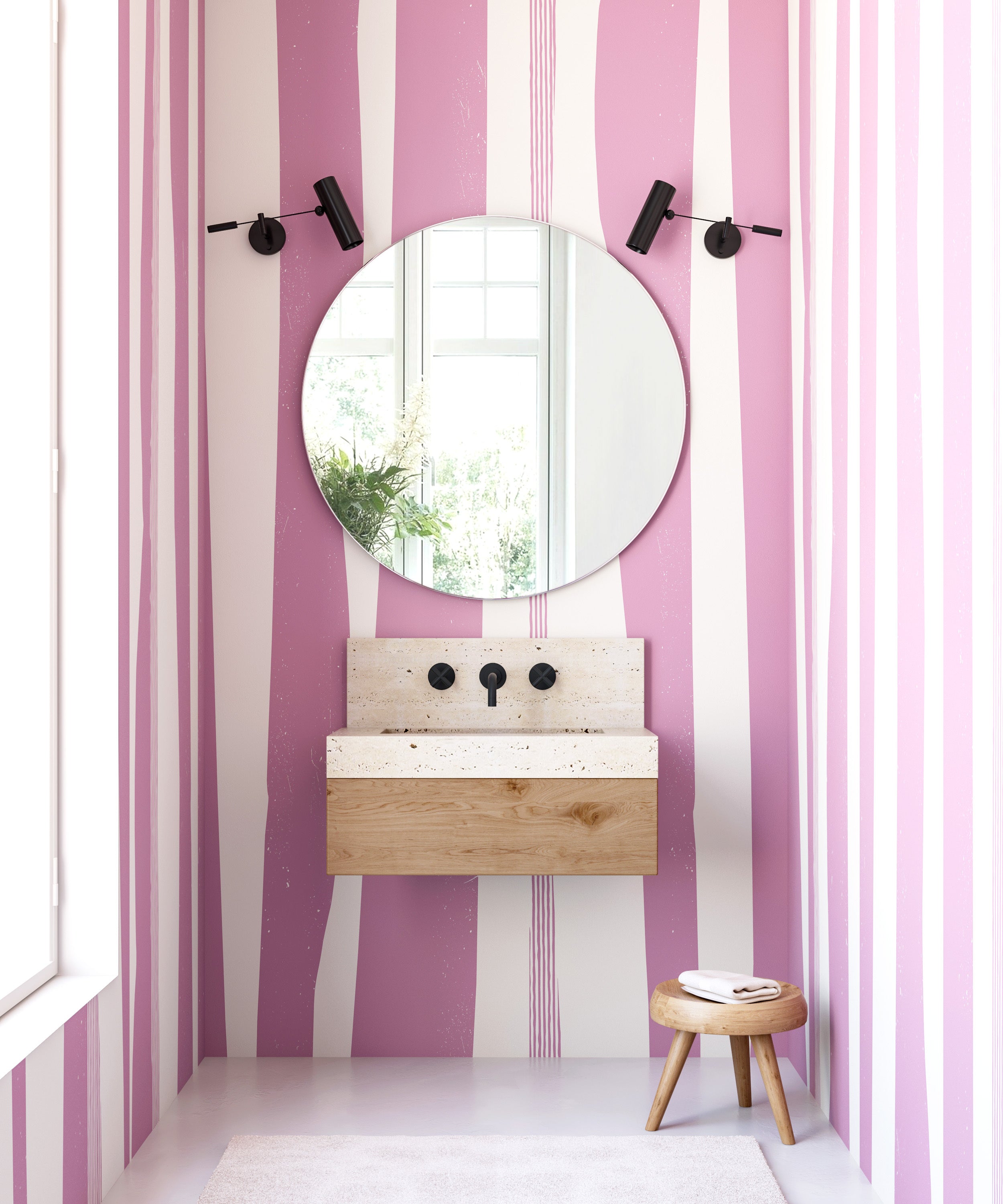 Longitude© Mural Wallpaper in Lilac