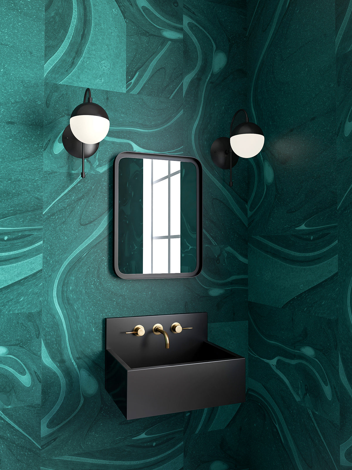 Magma© Wallpaper in Emerald