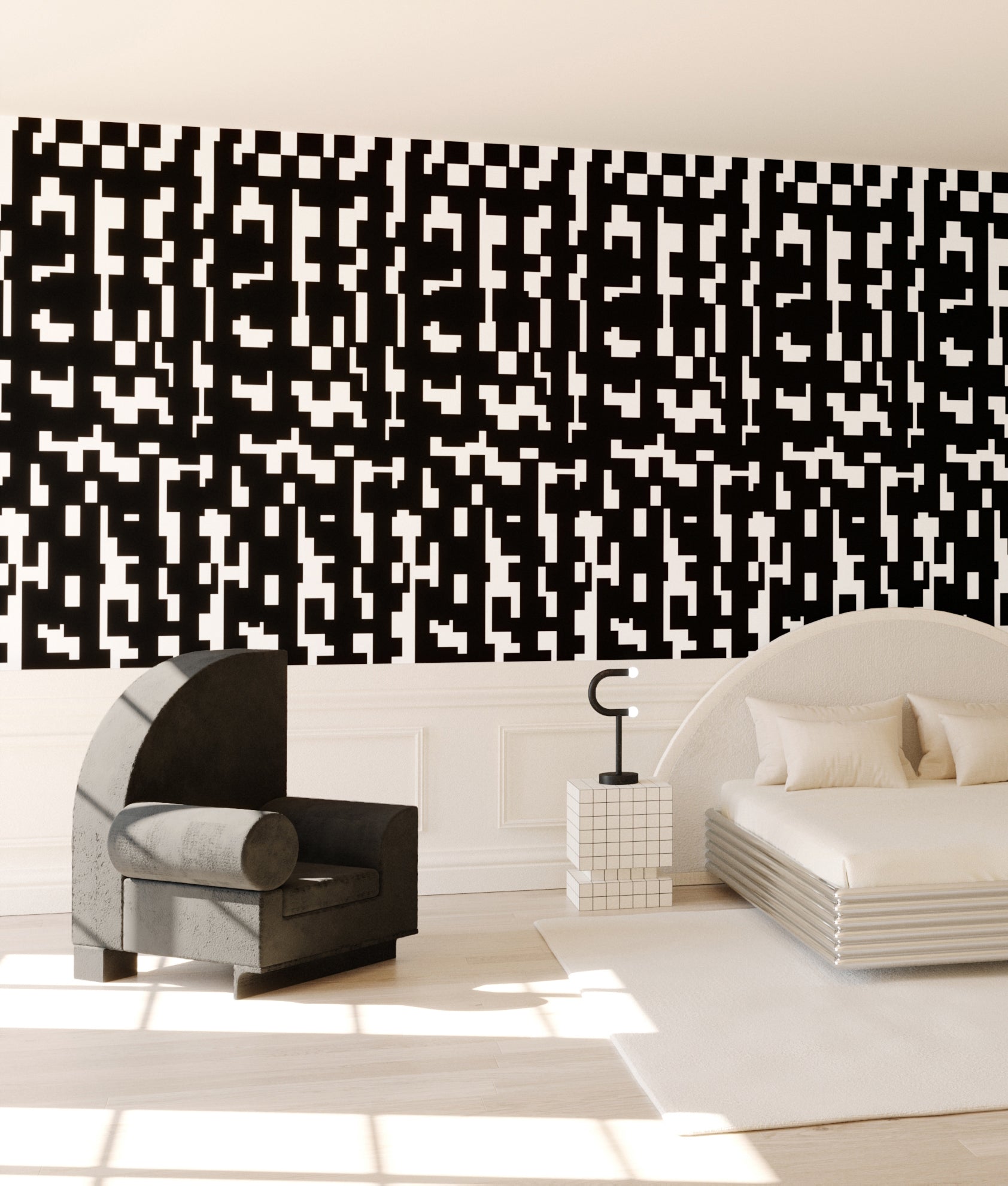 Mainframe© Wallpaper in Black + White