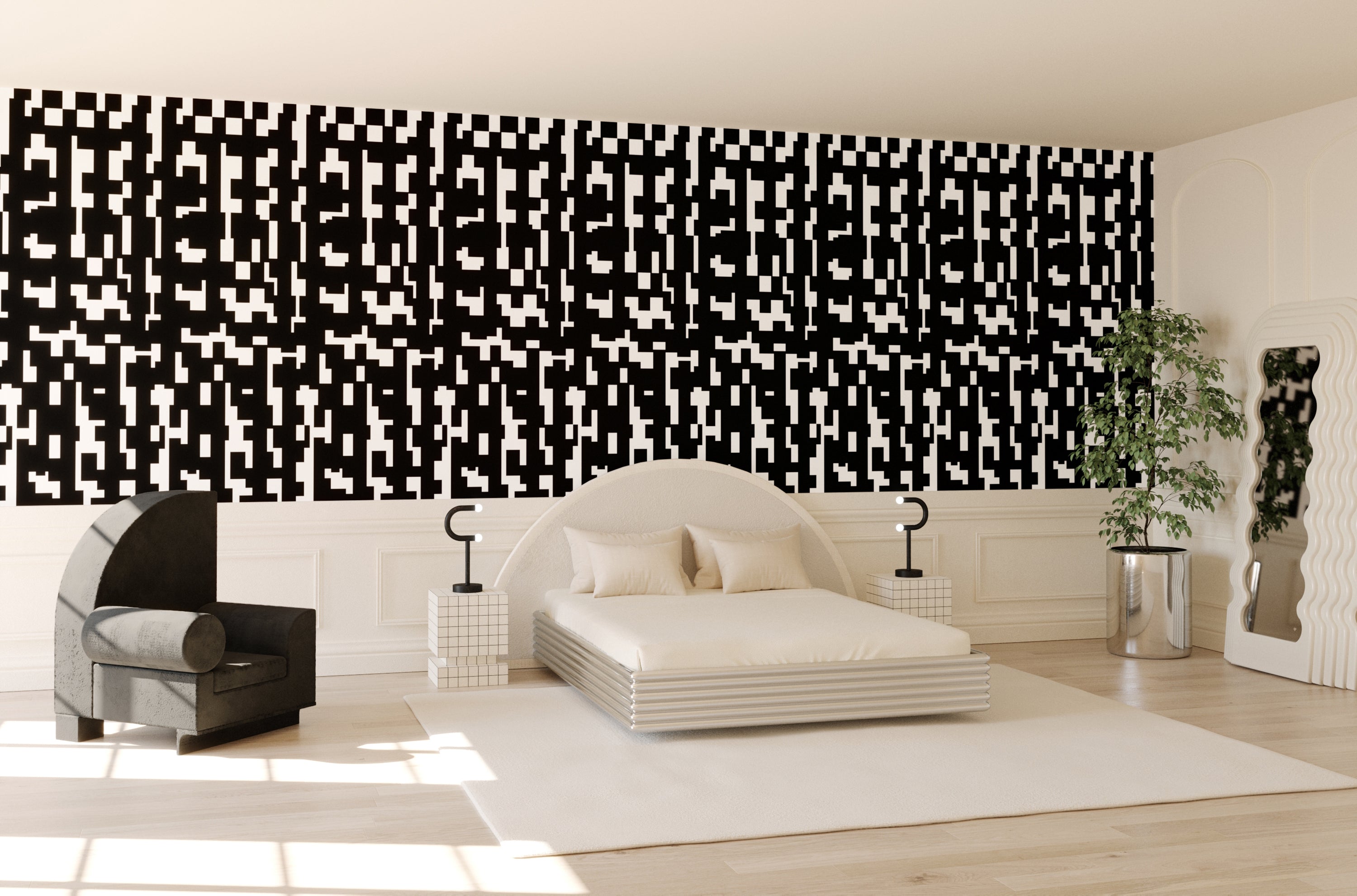 Mainframe© Wallpaper in Black + White