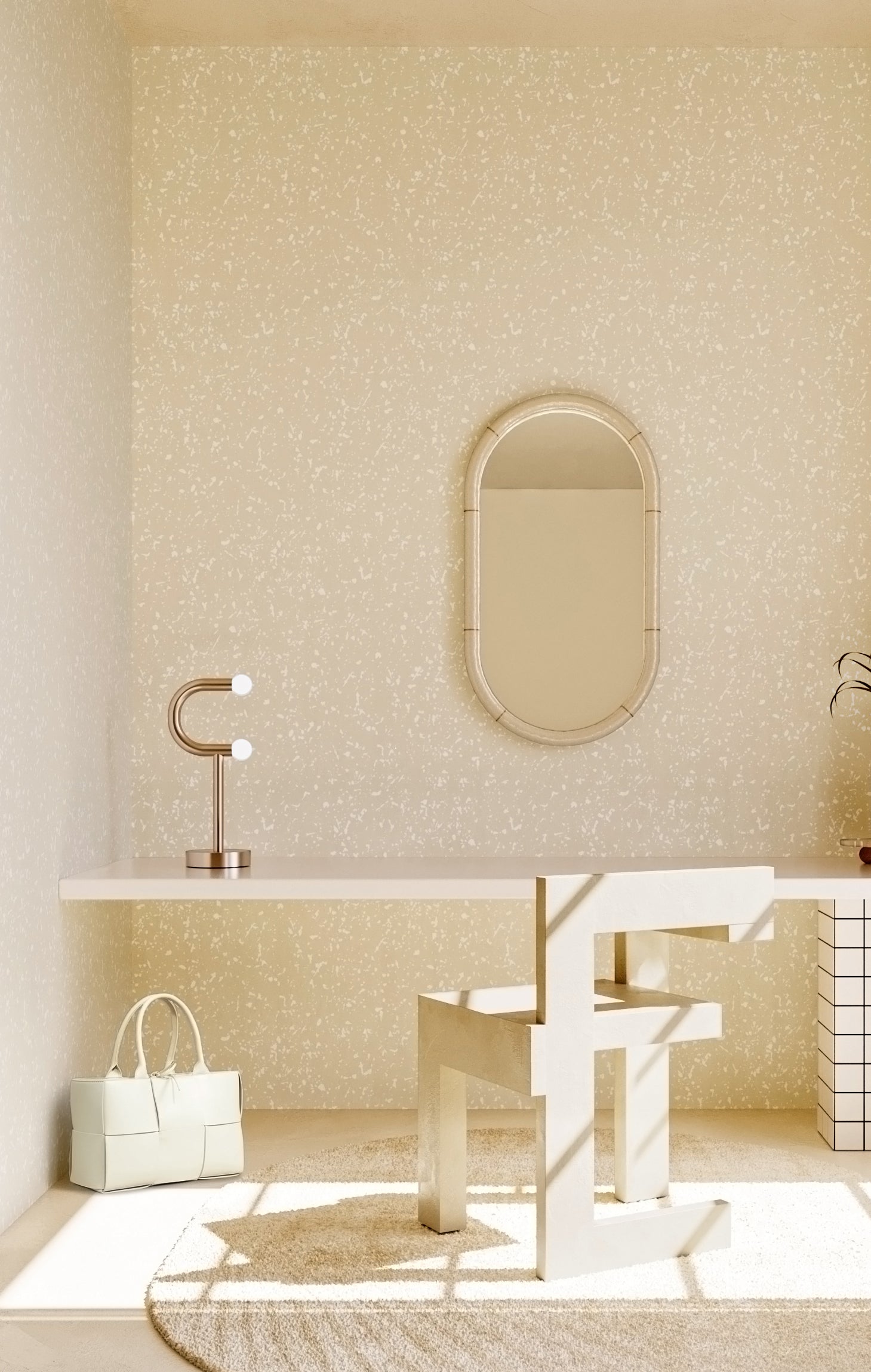 Memphis© Wallpaper in Cremé + White