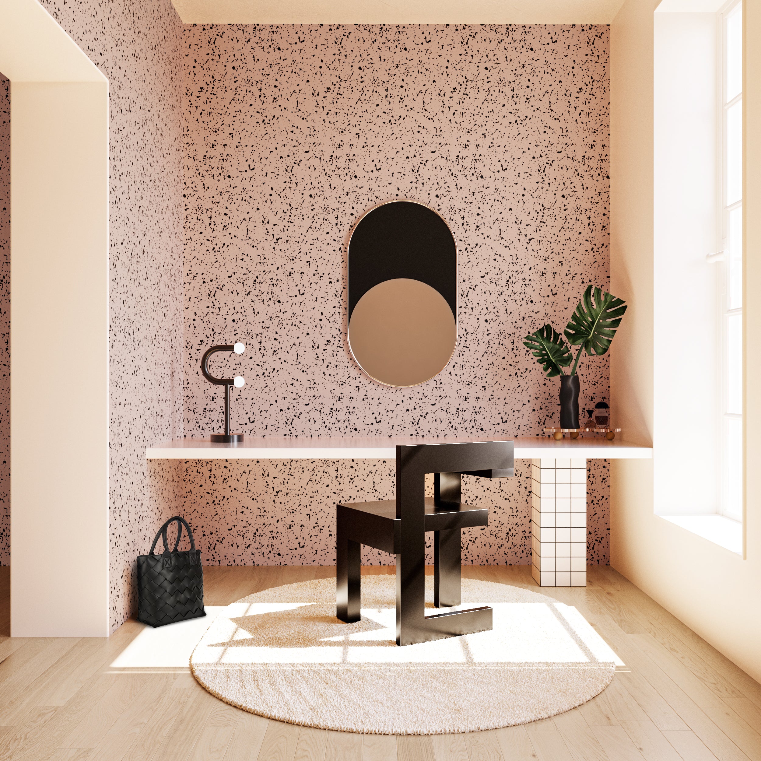 Memphis© Wallpaper in Ferris + Black