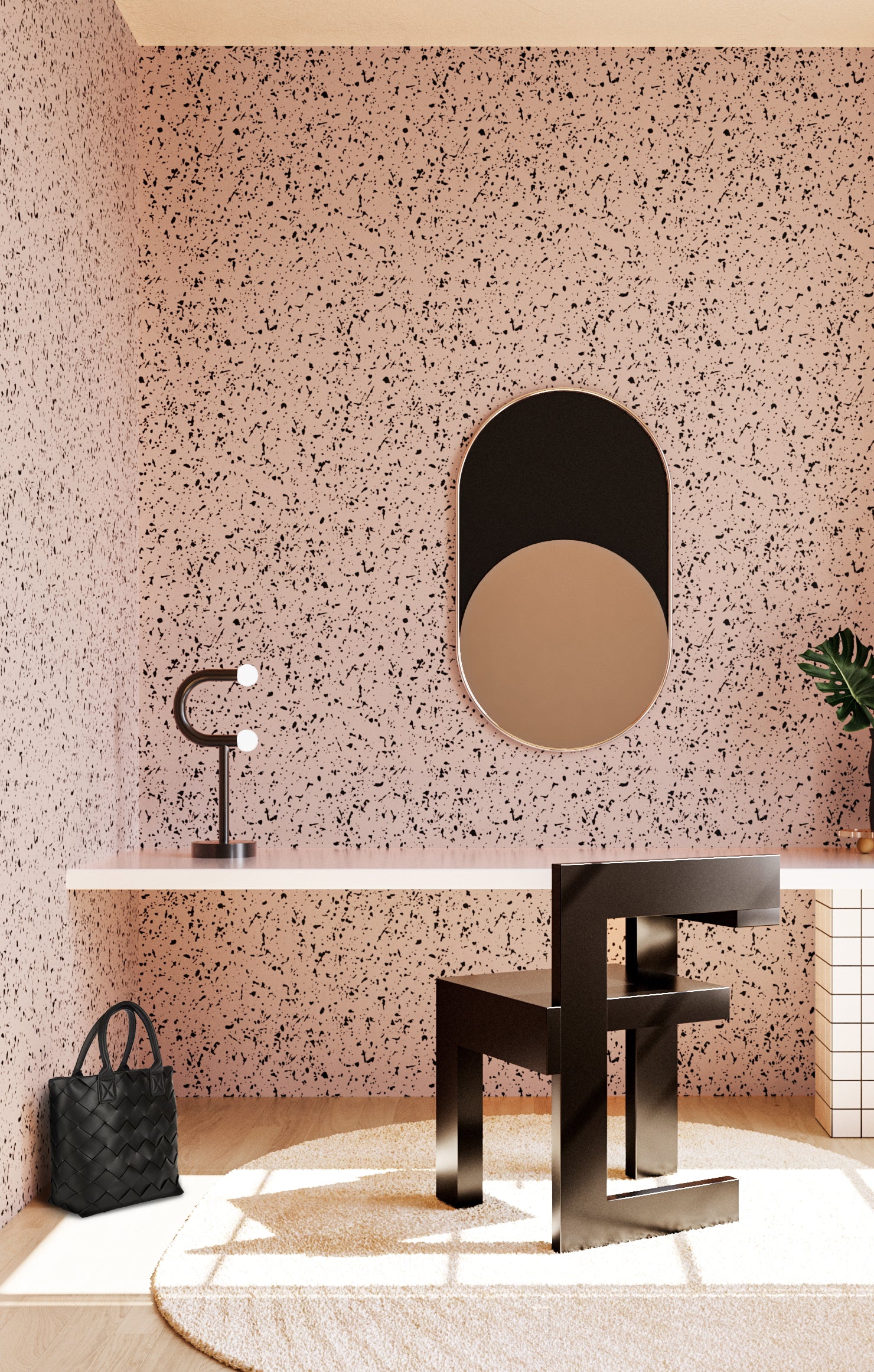 Memphis© Wallpaper in Ferris + Black