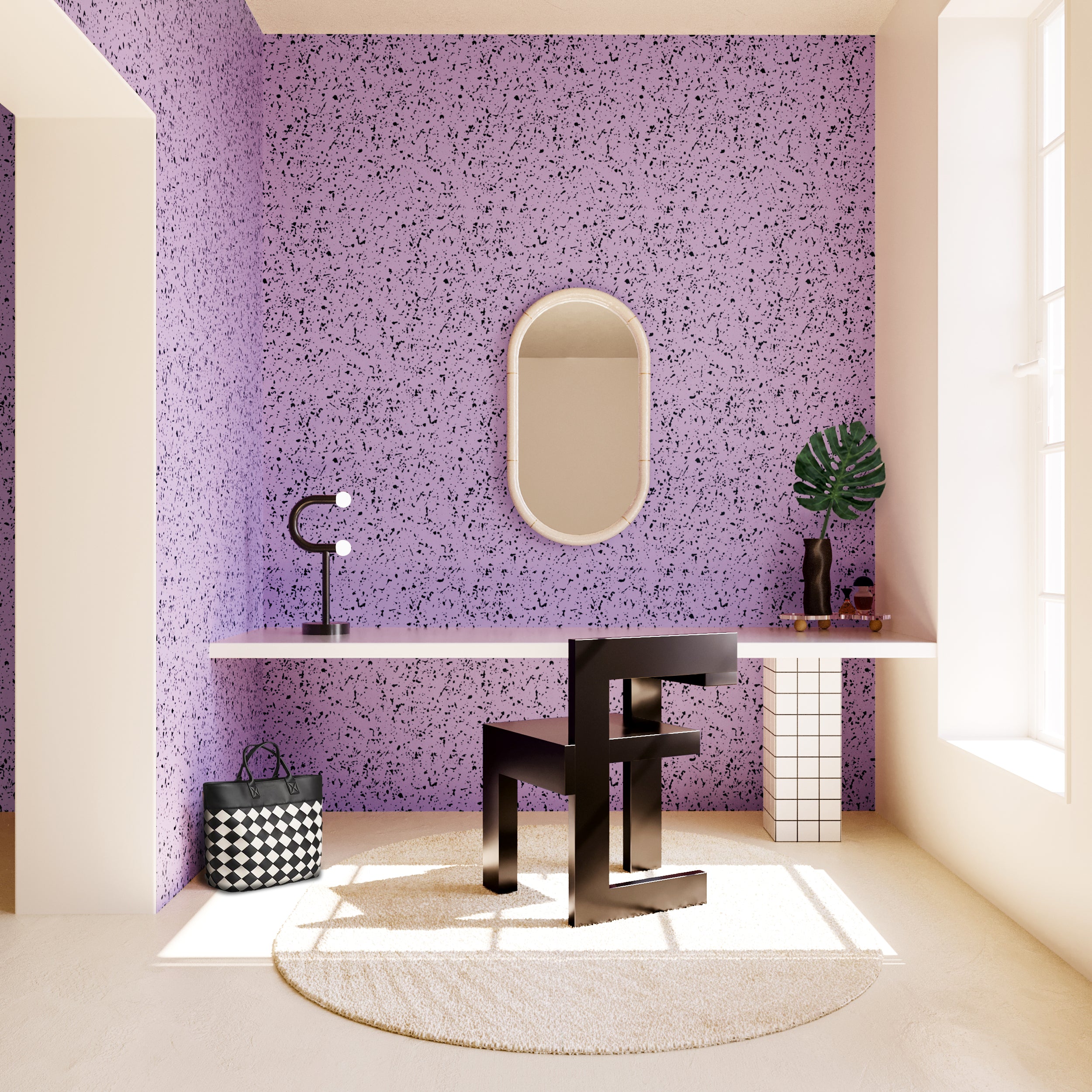 Memphis© Wallpaper in Purple Rain + Black