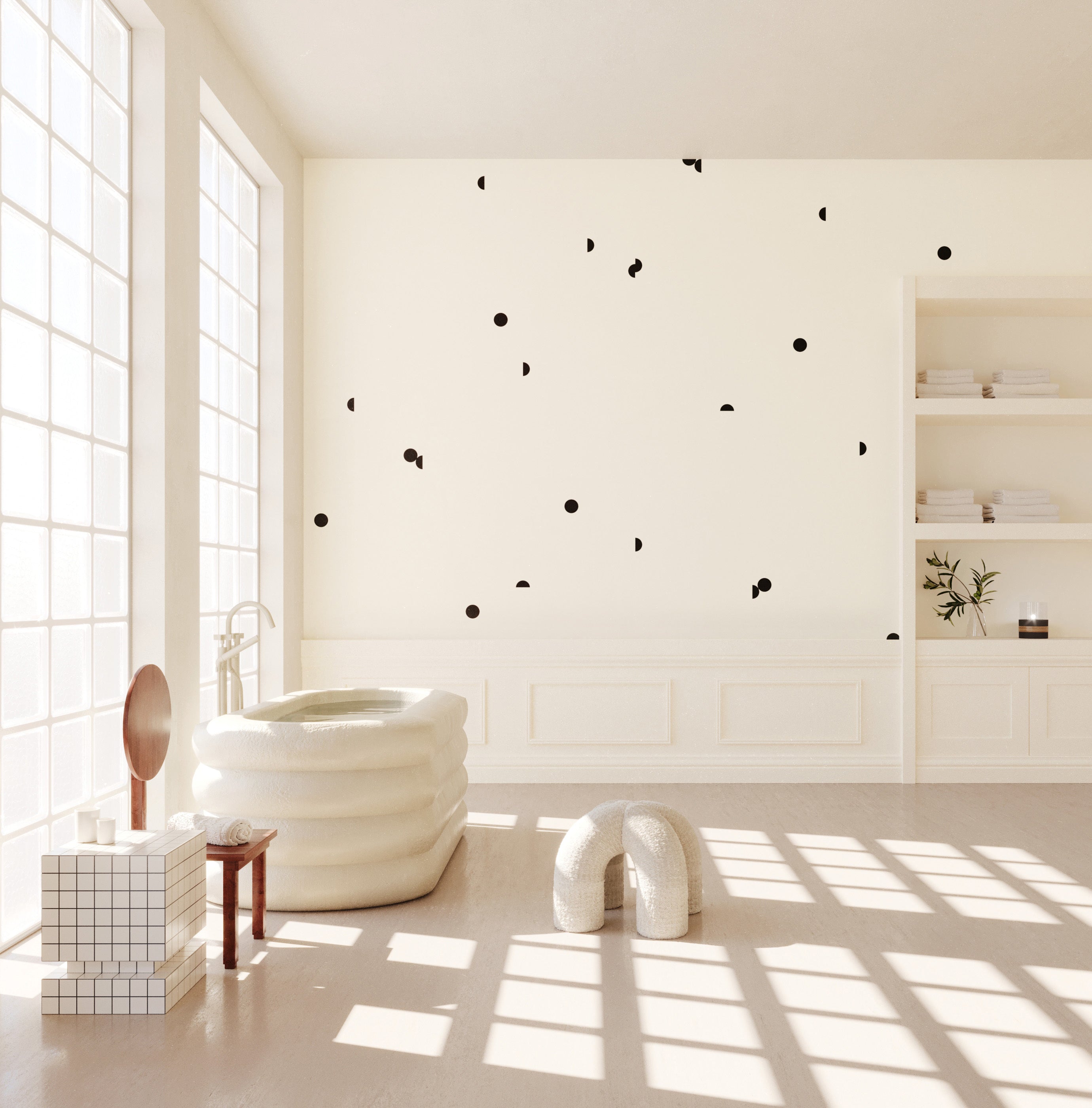 Mezzaluna© Wallpaper in Black + Cremé