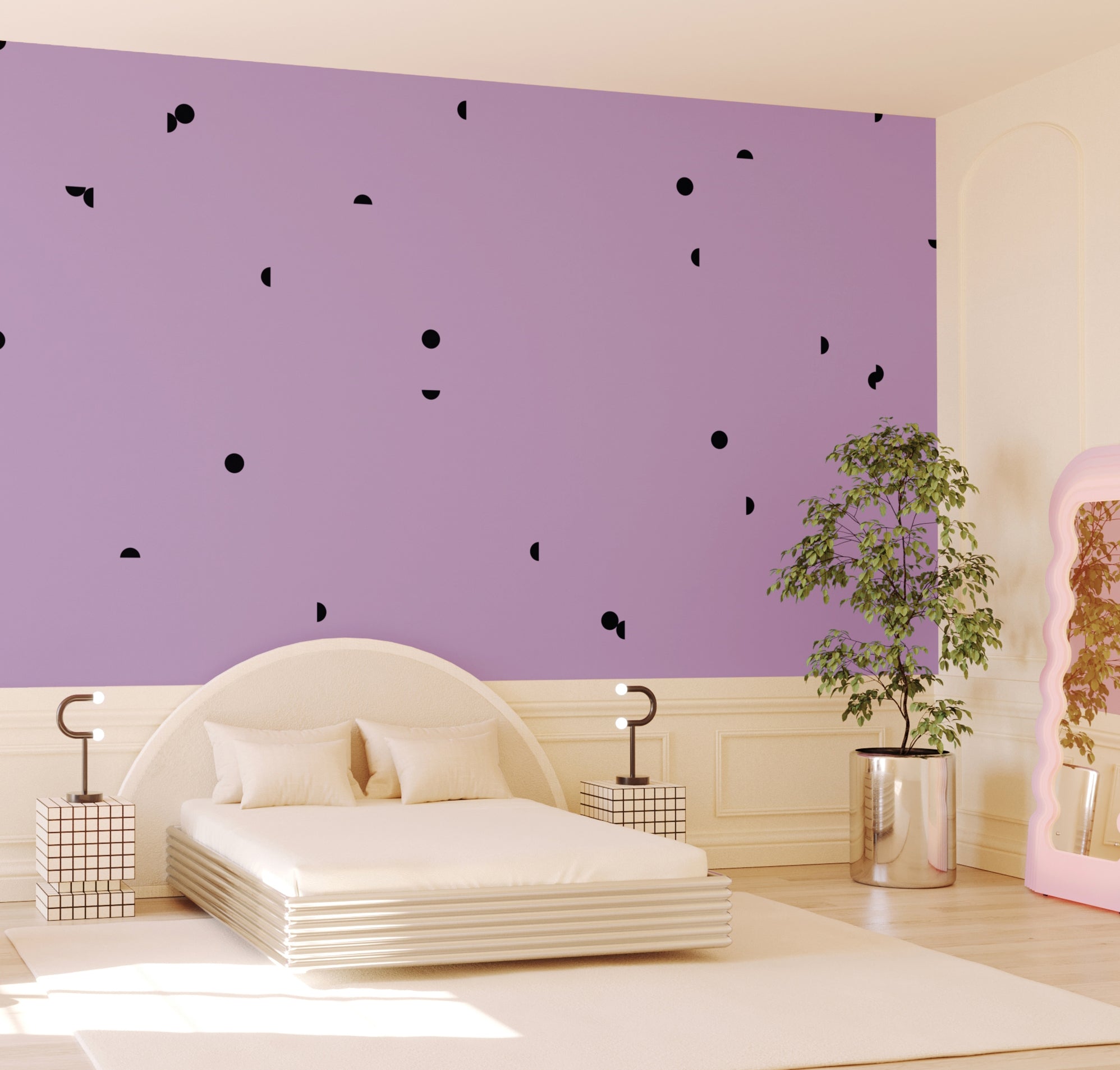 Mezzaluna© Wallpaper in Purple Rain + Black