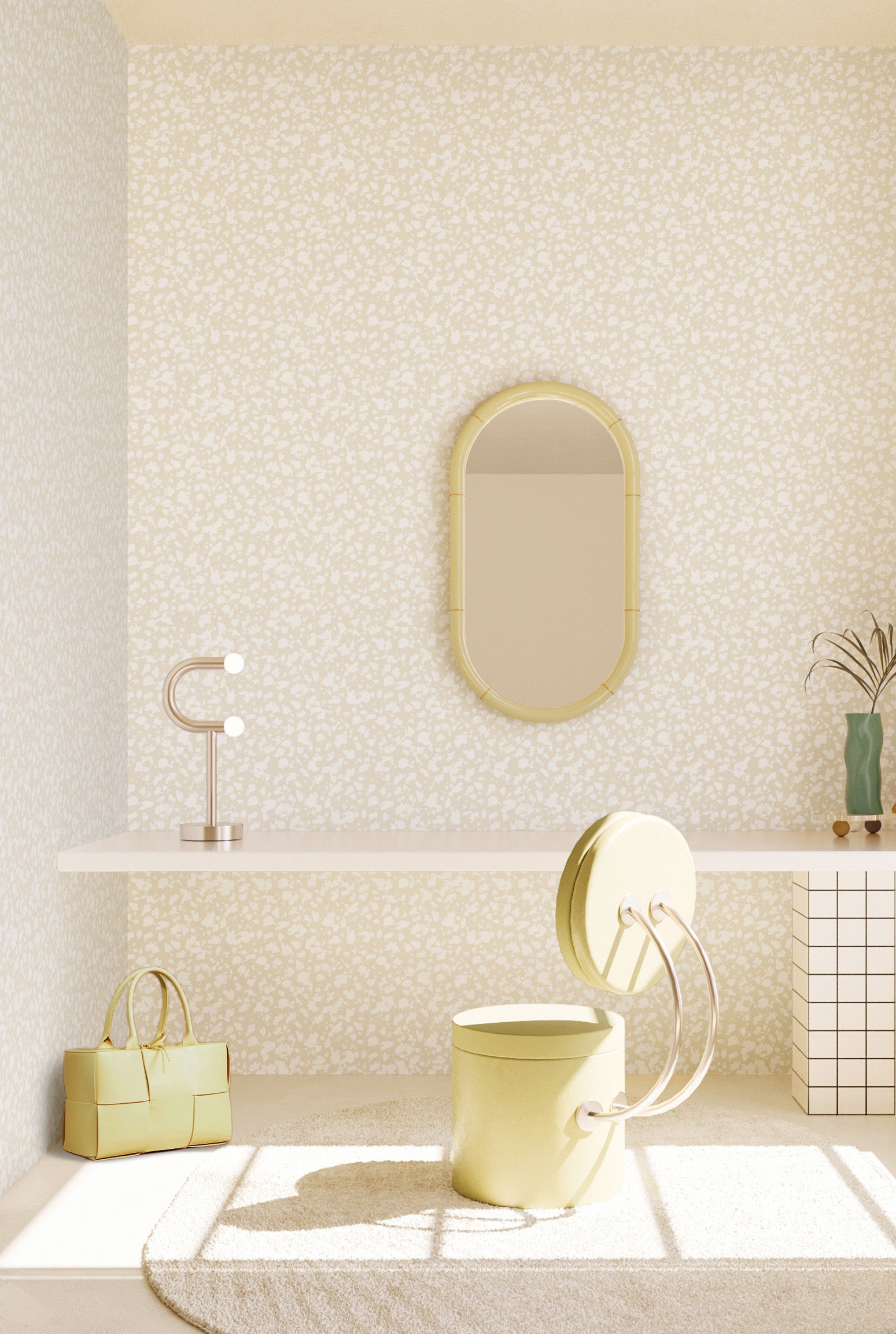 Milano© Wallpaper in Cremé + White