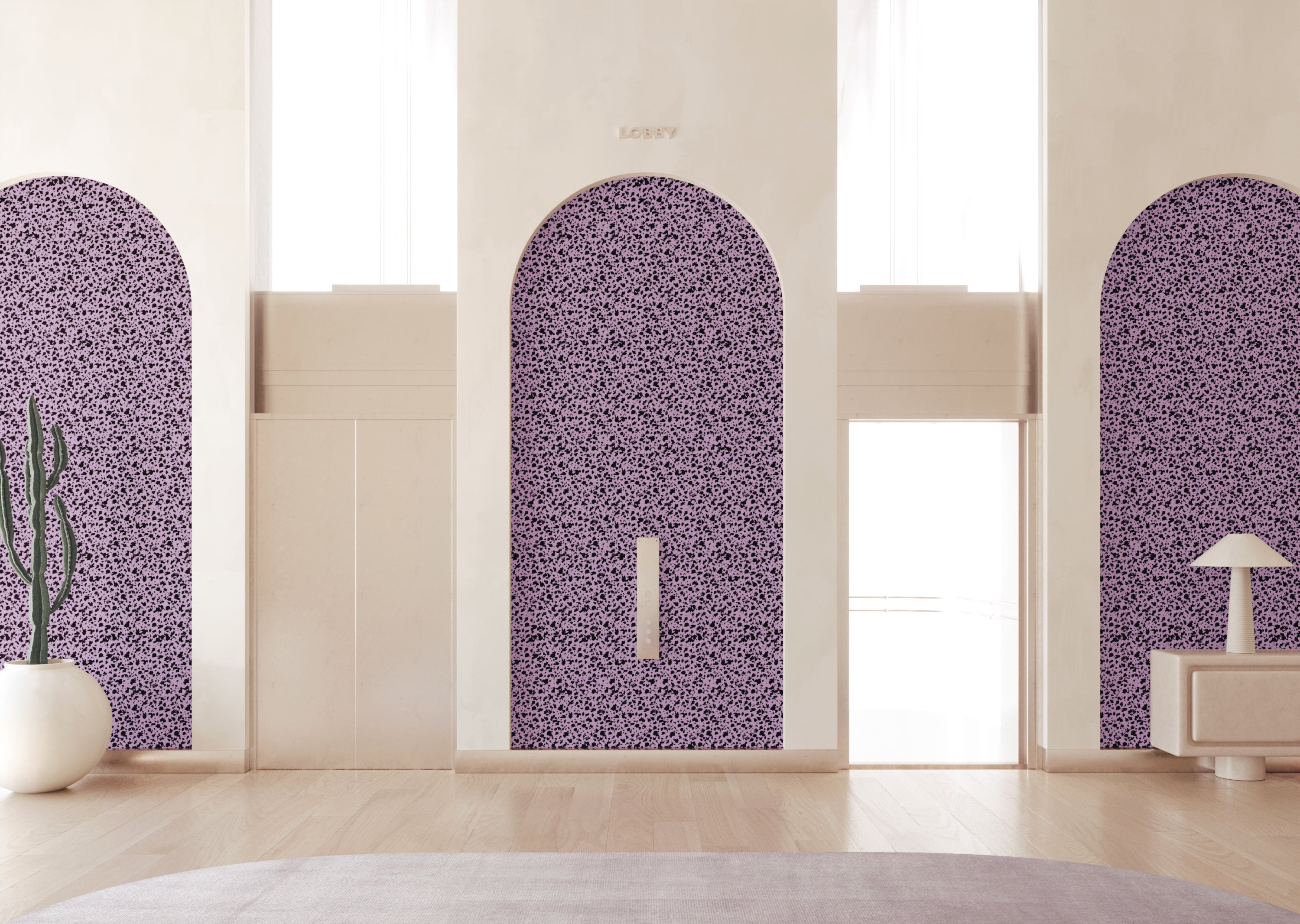 Milano© Wallpaper in Purple Rain + Black