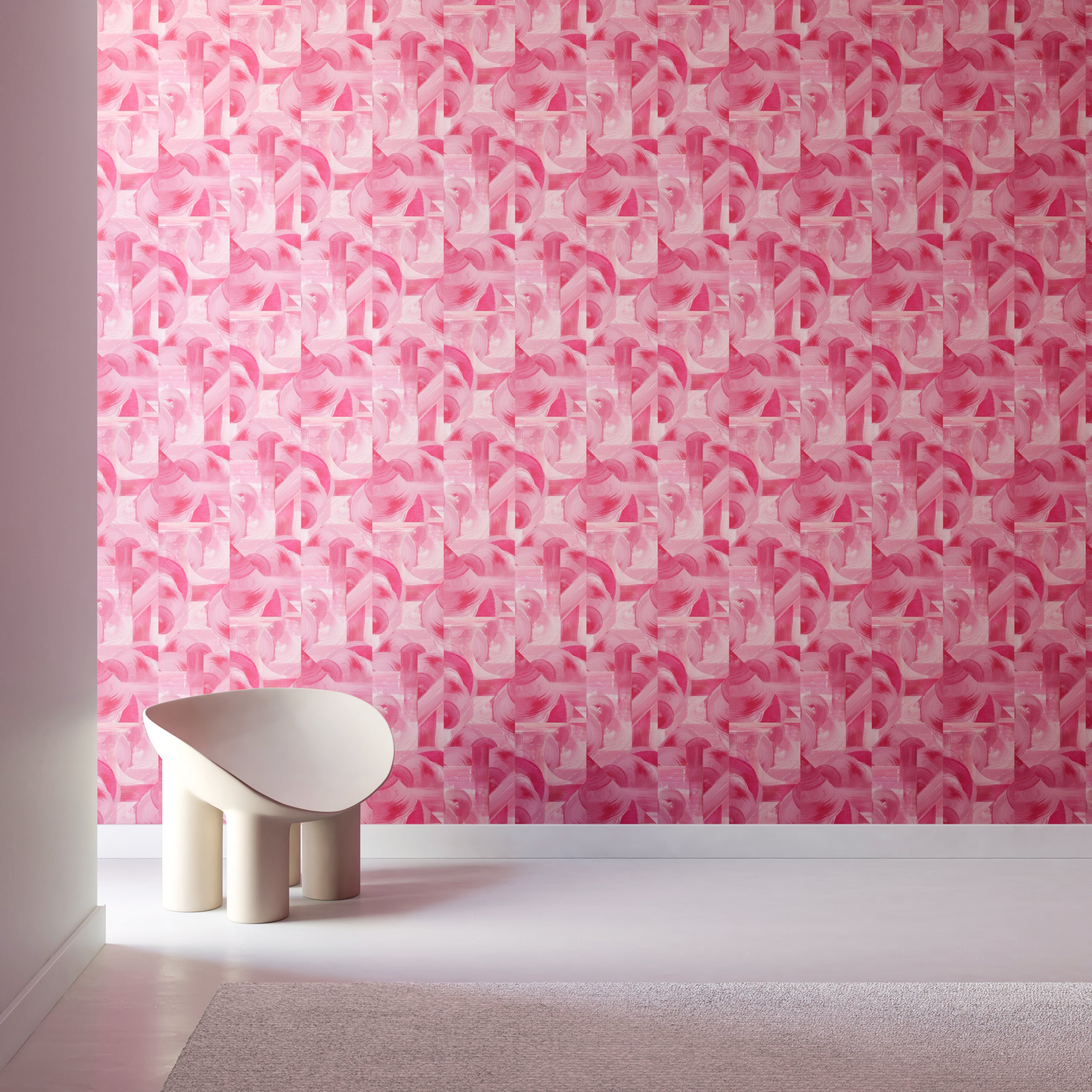 Block Party© Wallpaper in Fuchsia