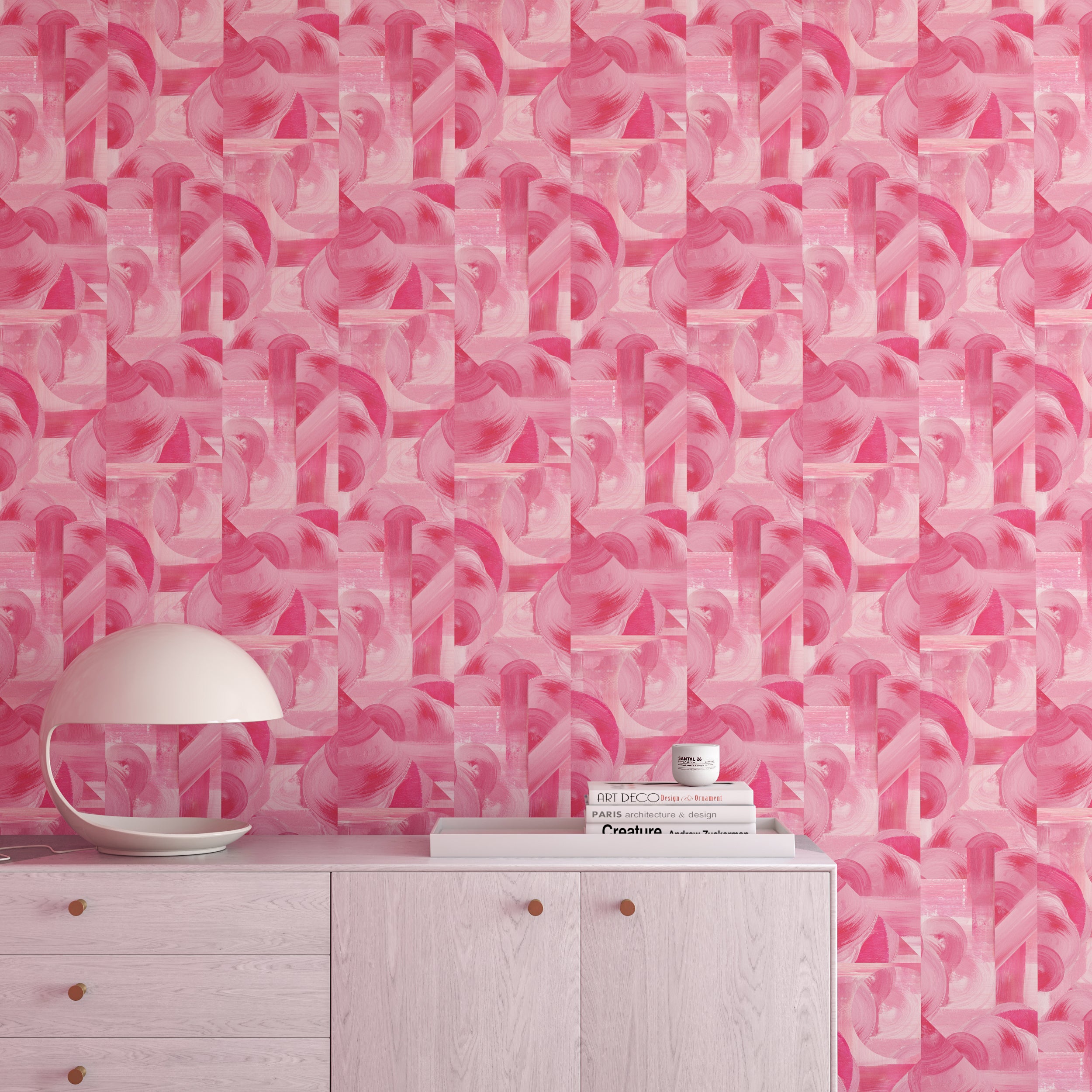 Block Party© Wallpaper in Fuchsia