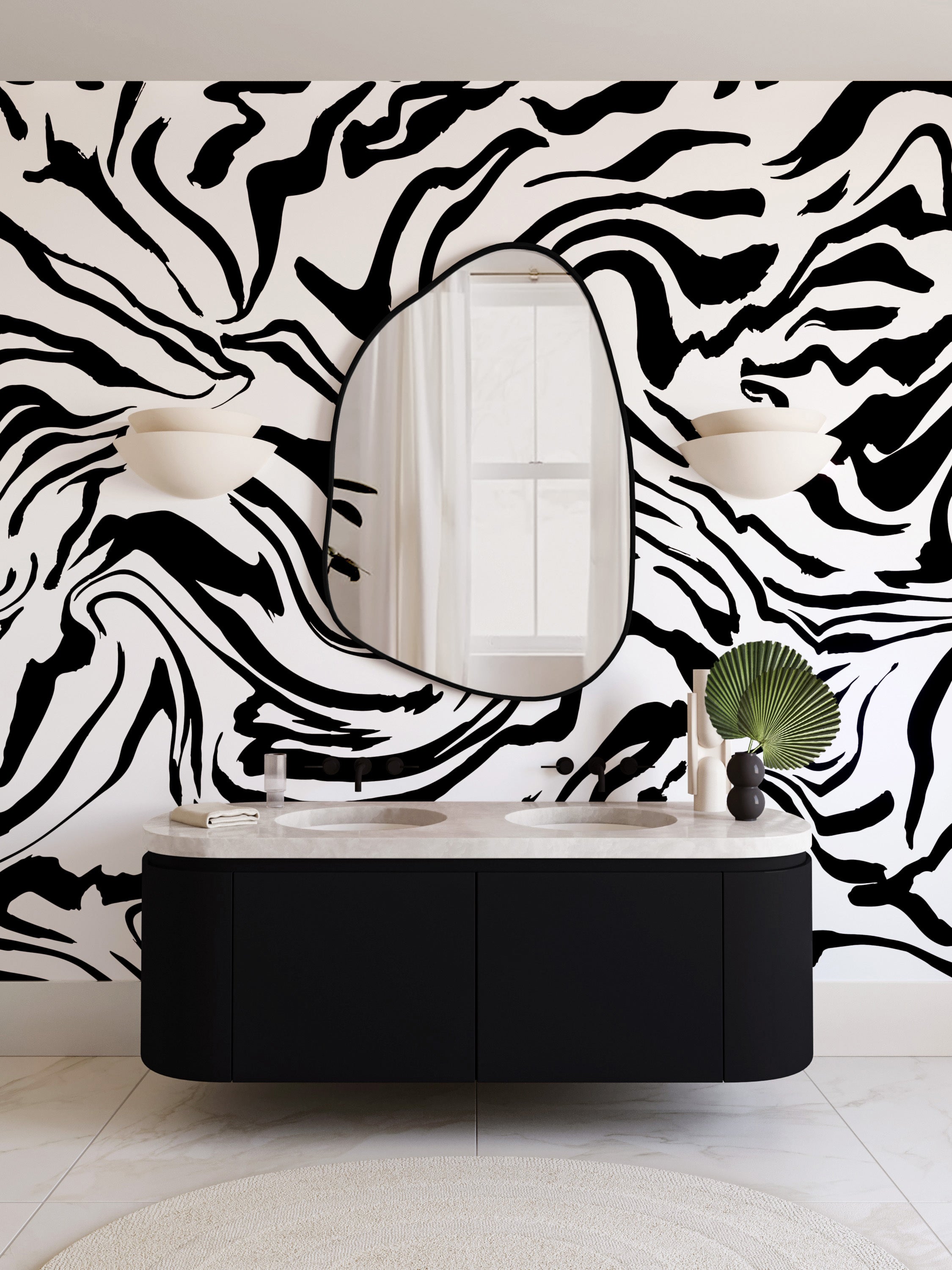 Primal© Mural Wallpaper in Black + White