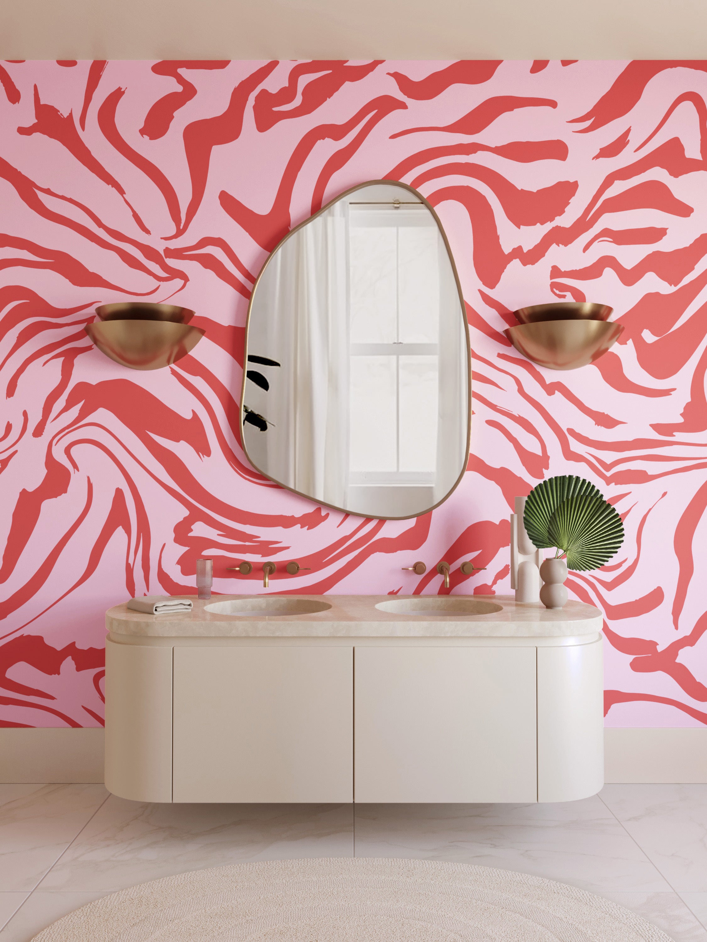 Primal© Mural Wallpaper in Hollyhock