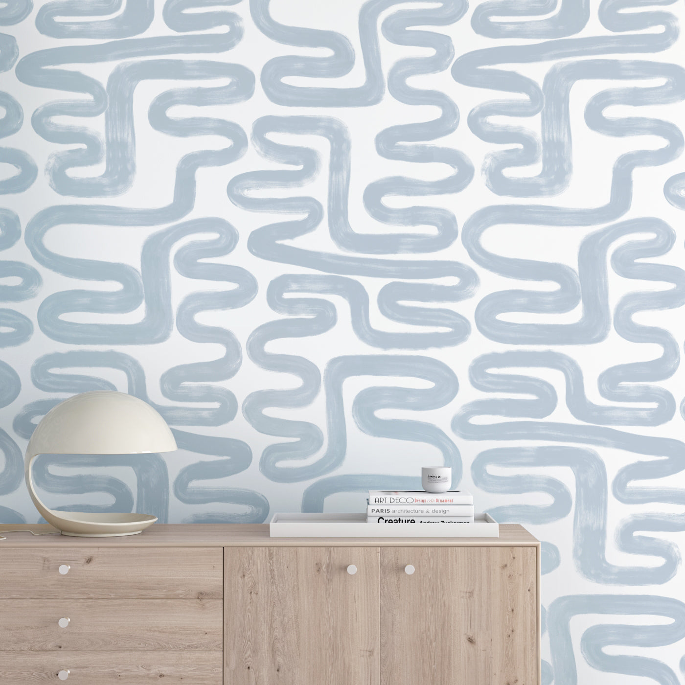 Azteca© Wallpaper in Pale Blue