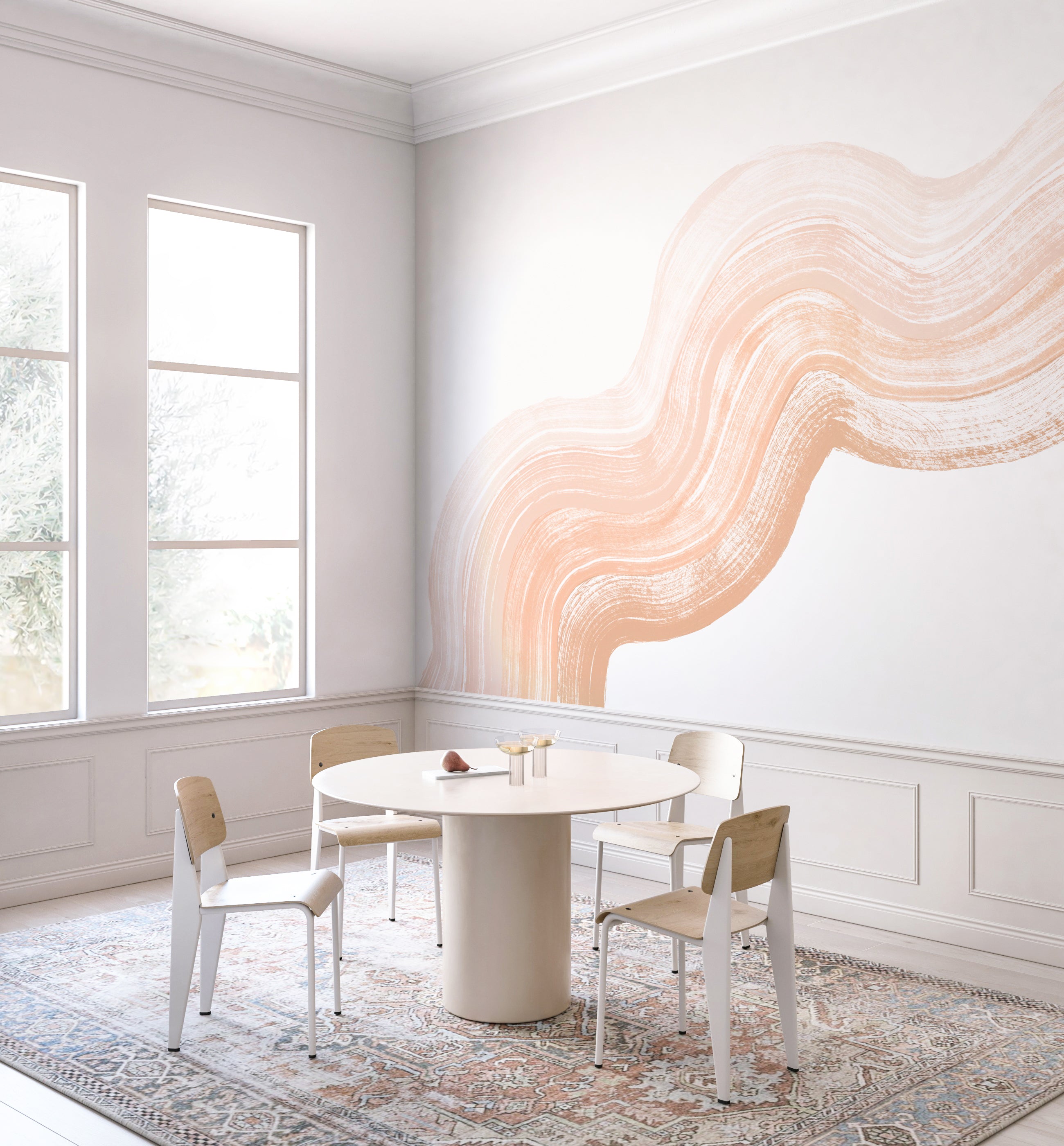Sediment #4© Mural Wallpaper in Peach Haze