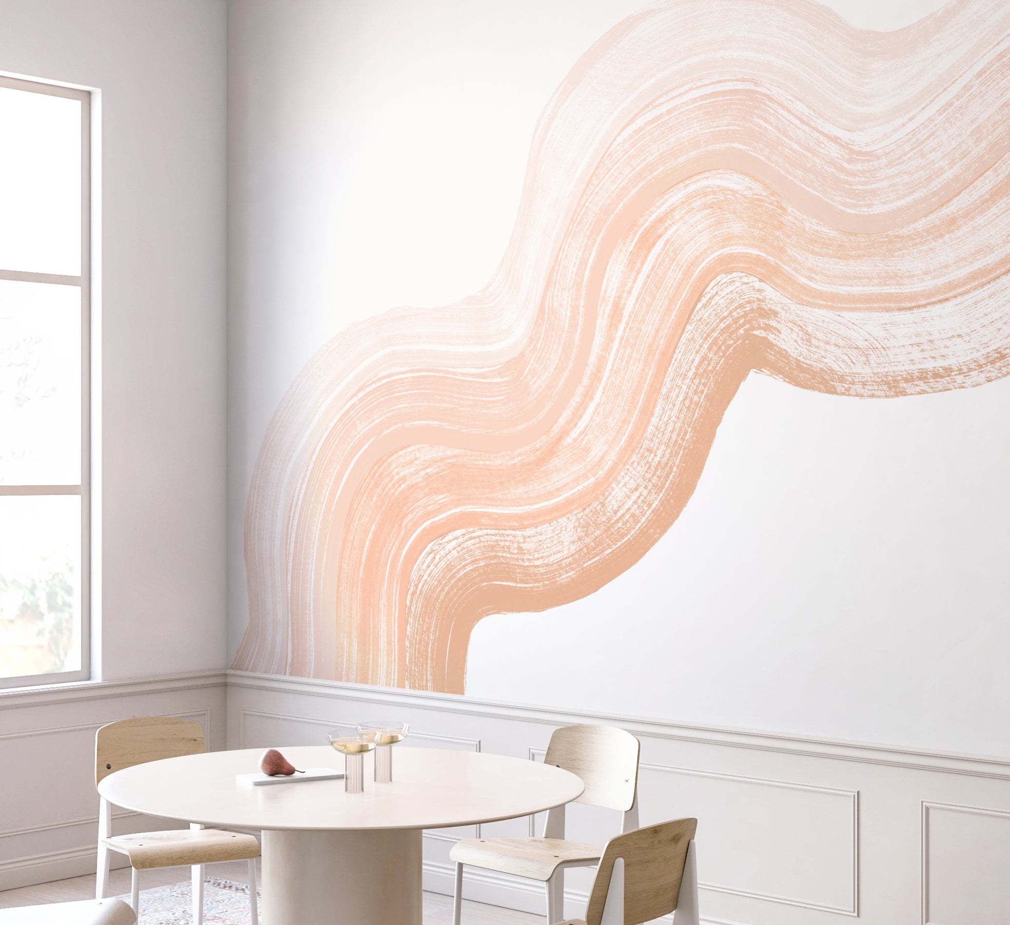 Sediment #4© Mural Wallpaper in Peach Haze