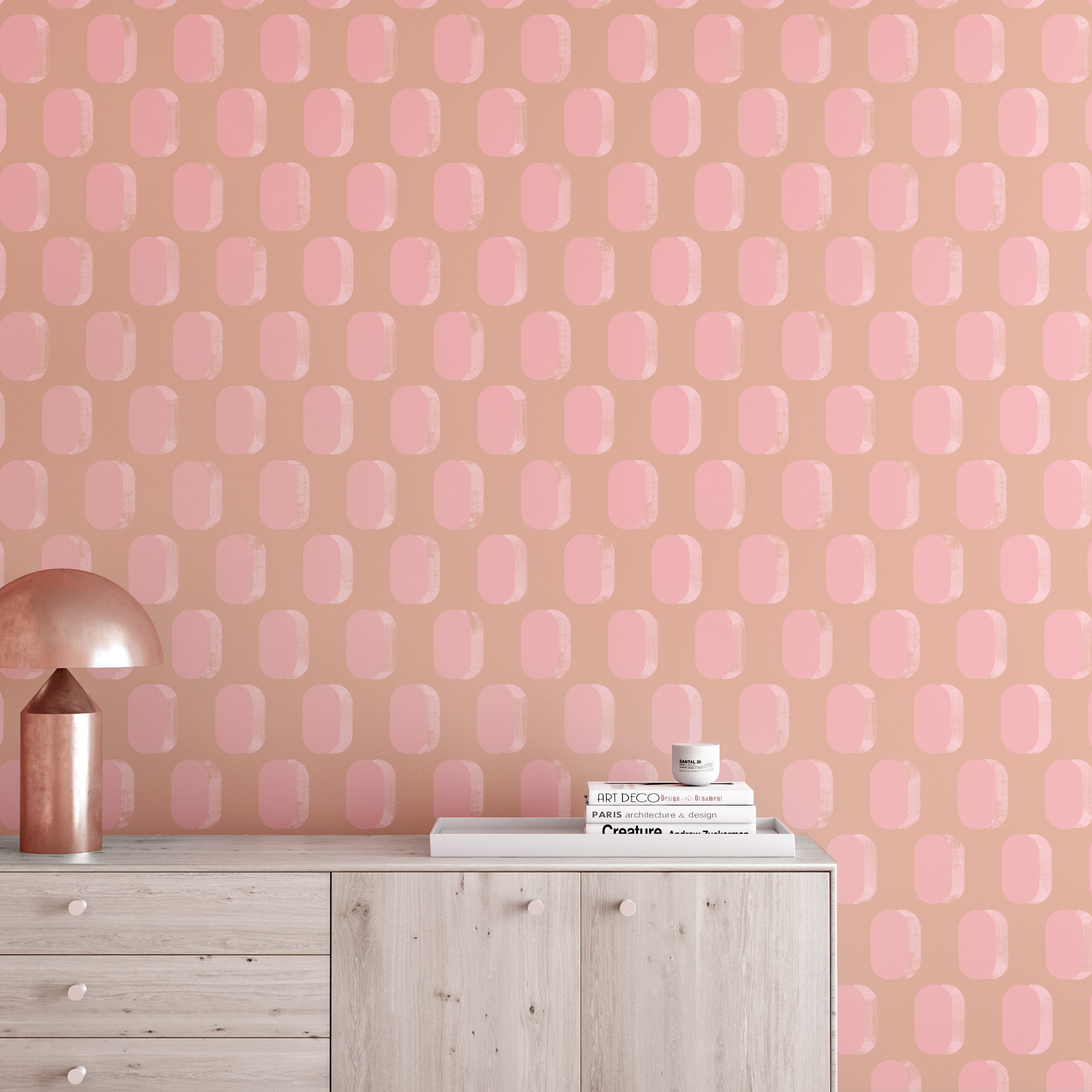 Pillbox© Wallpaper in Pink