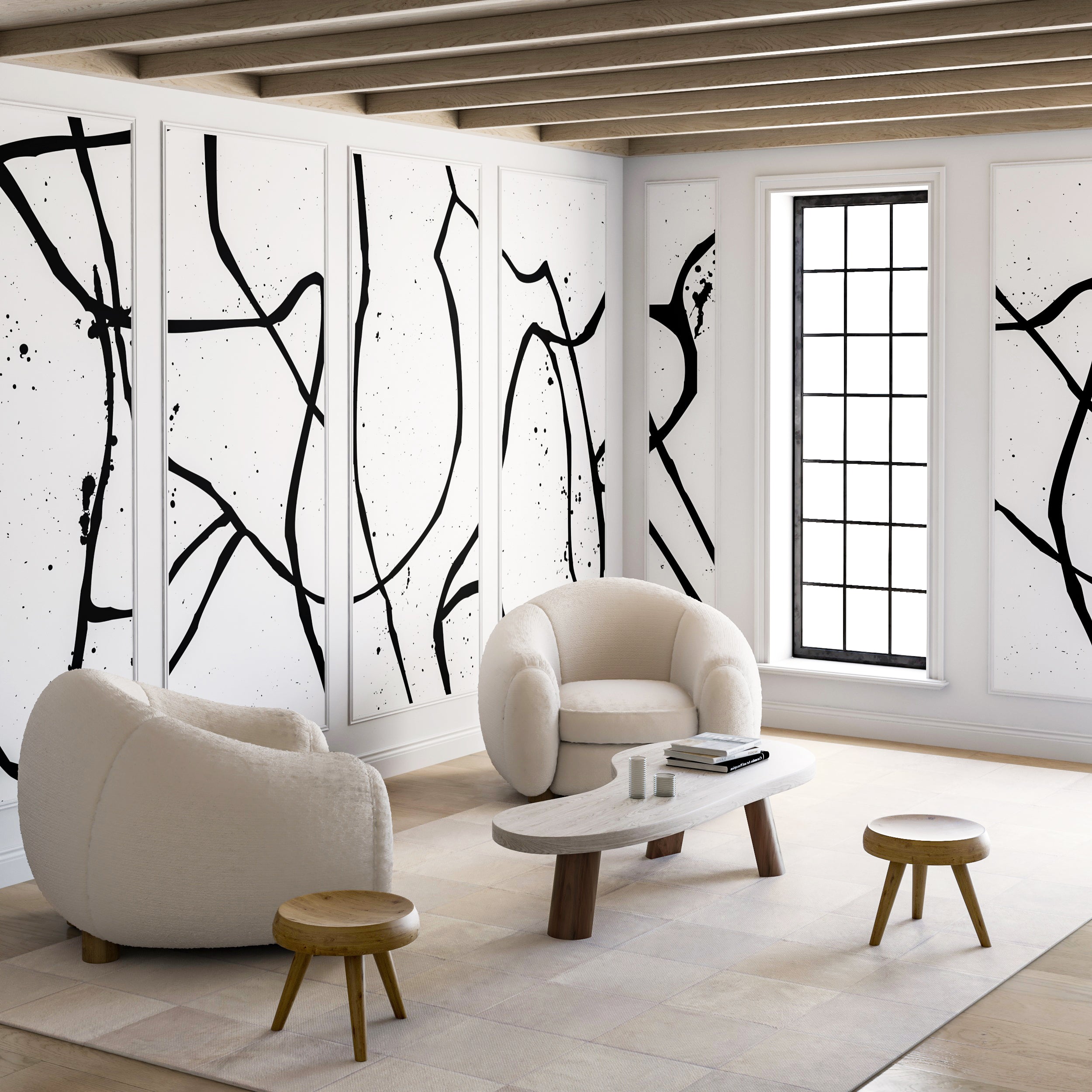 Playground© Mural Wallpaper in Black + White