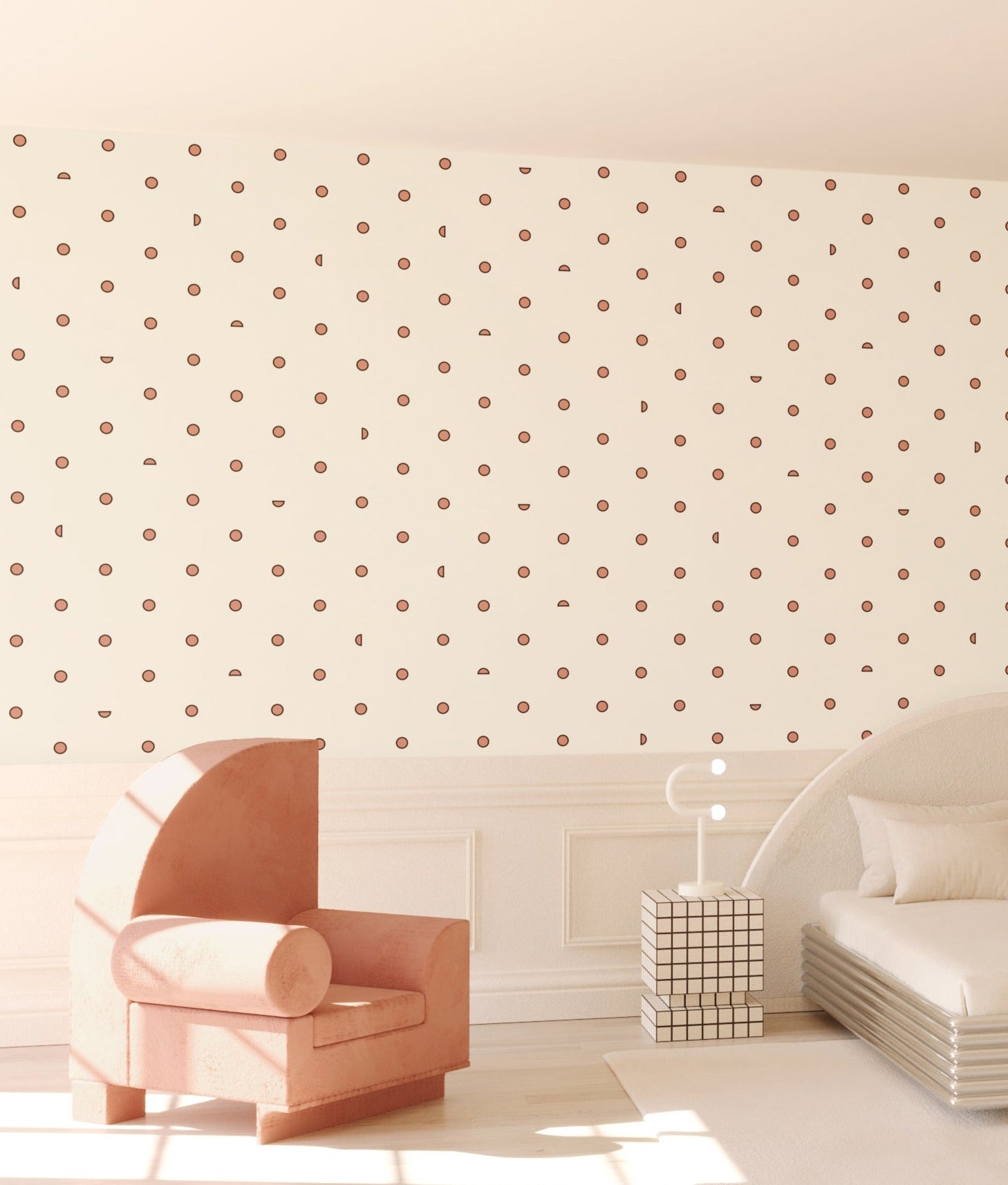 Pretty Woman© Wallpaper in Strawberry Kiss + Cremé